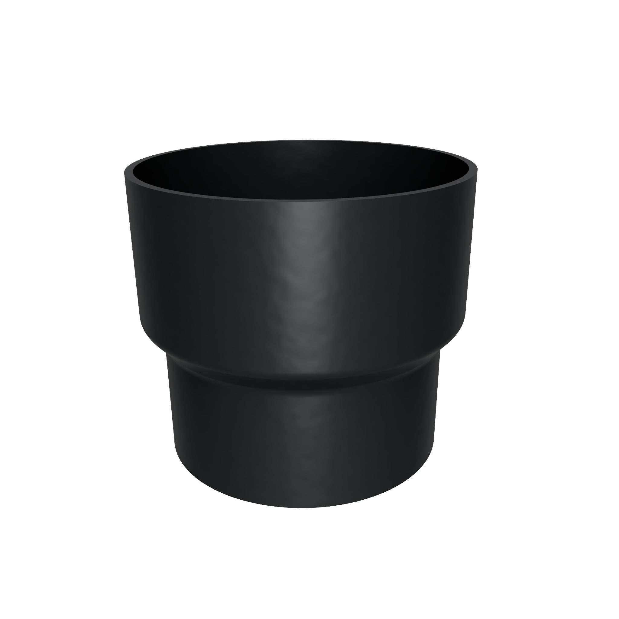 DF634 - FLUSH JOINT OUTLET TO DOWNPIPE LENGTH CONNECTOR- 63mm DIA - RAL 7021 - Alugutter