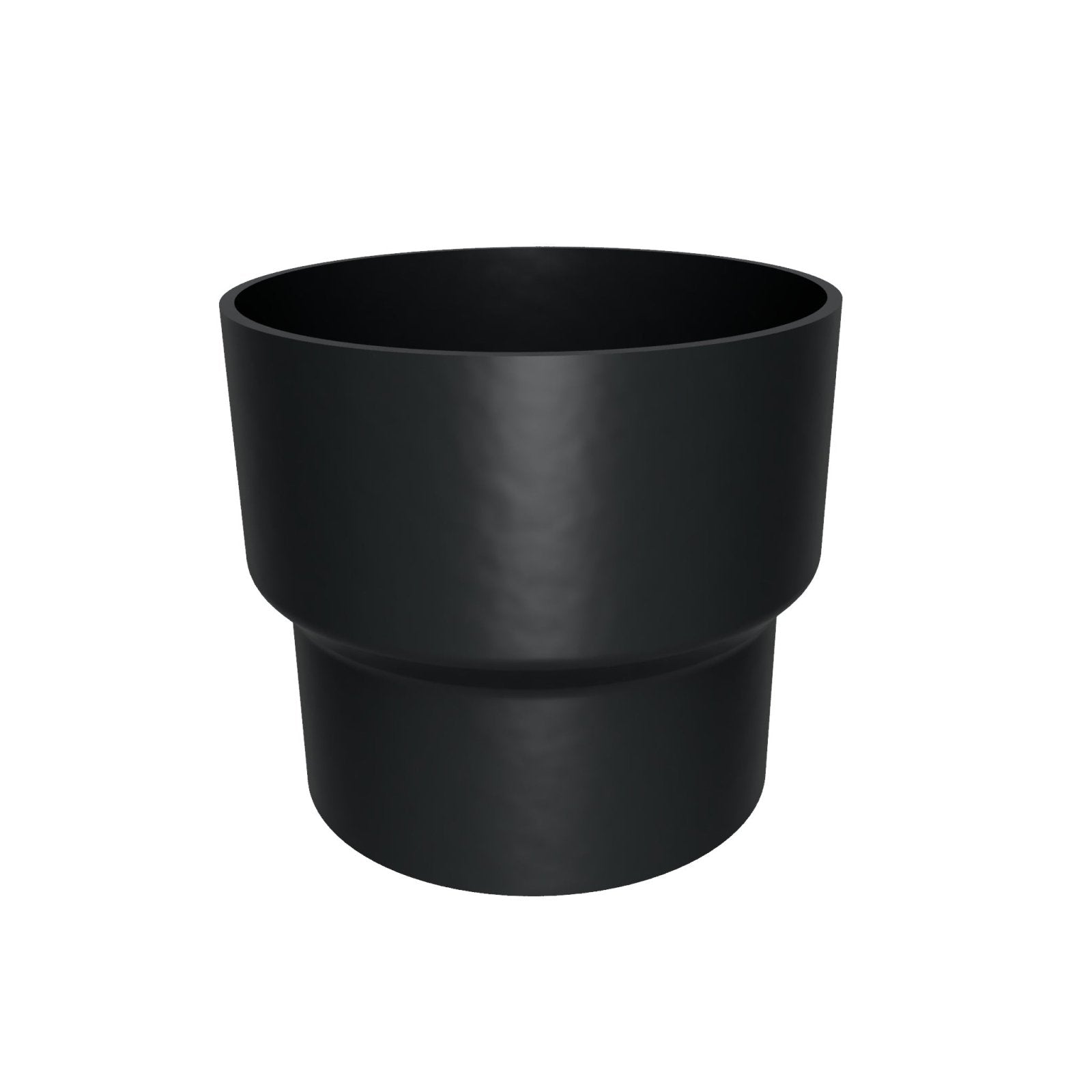 DF6314 - FLUSH JOINT OUTLET TO DOWNPIPE LENGTH CONNECTOR- 63mm DIA - RAL 7021 - Alugutter