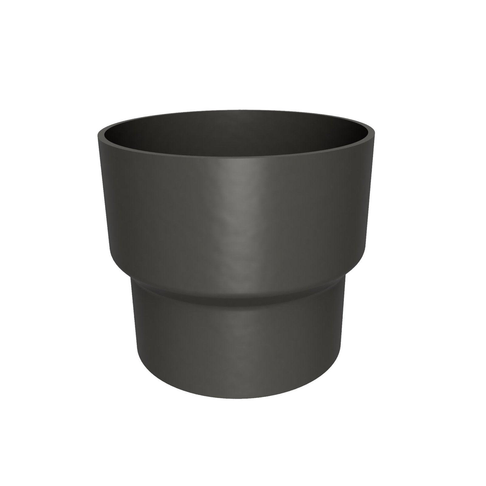 DF6314 - FLUSH JOINT OUTLET TO DOWNPIPE LENGTH CONNECTOR- 63mm DIA - RAL 7022 - Alugutter