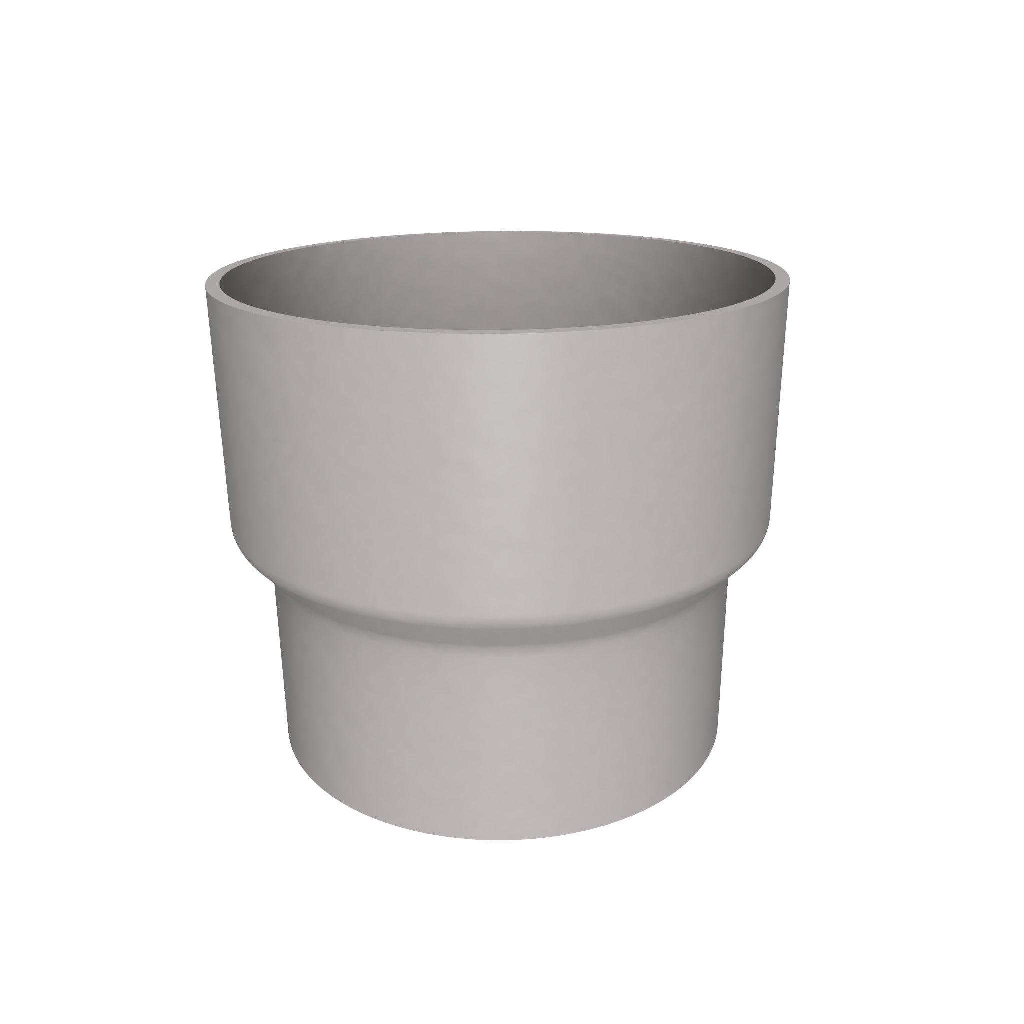 DF634 - FLUSH JOINT OUTLET TO DOWNPIPE LENGTH CONNECTOR- 63mm DIA - RAL 7036 - Alugutter