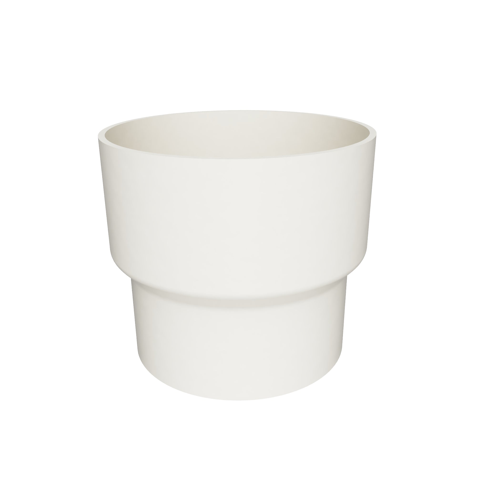 DF634 - FLUSH JOINT OUTLET TO DOWNPIPE LENGTH CONNECTOR- 63mm DIA - RAL 9010 - Alugutter