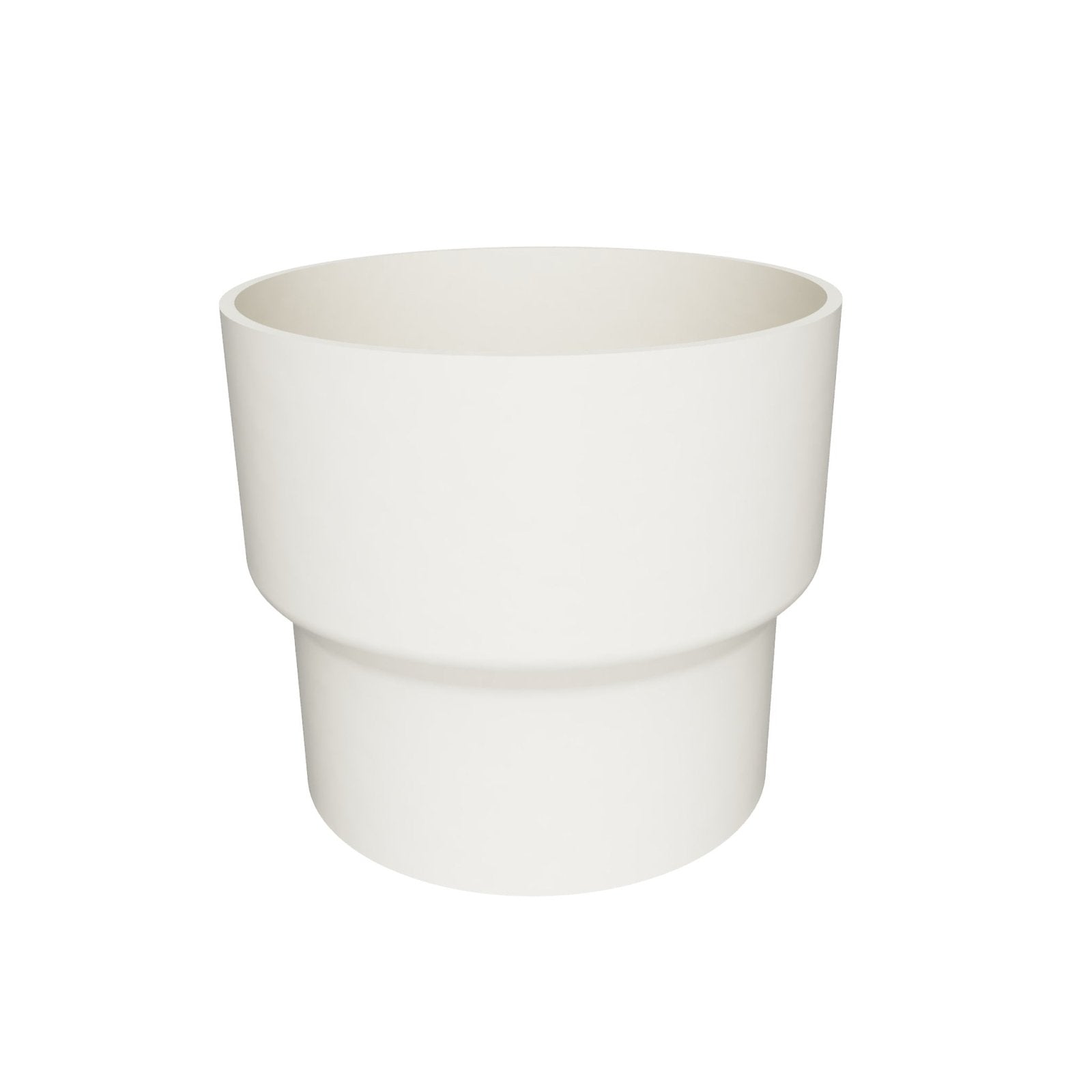 DF6314 - FLUSH JOINT OUTLET TO DOWNPIPE LENGTH CONNECTOR- 63mm DIA - RAL 9010 - Alugutter