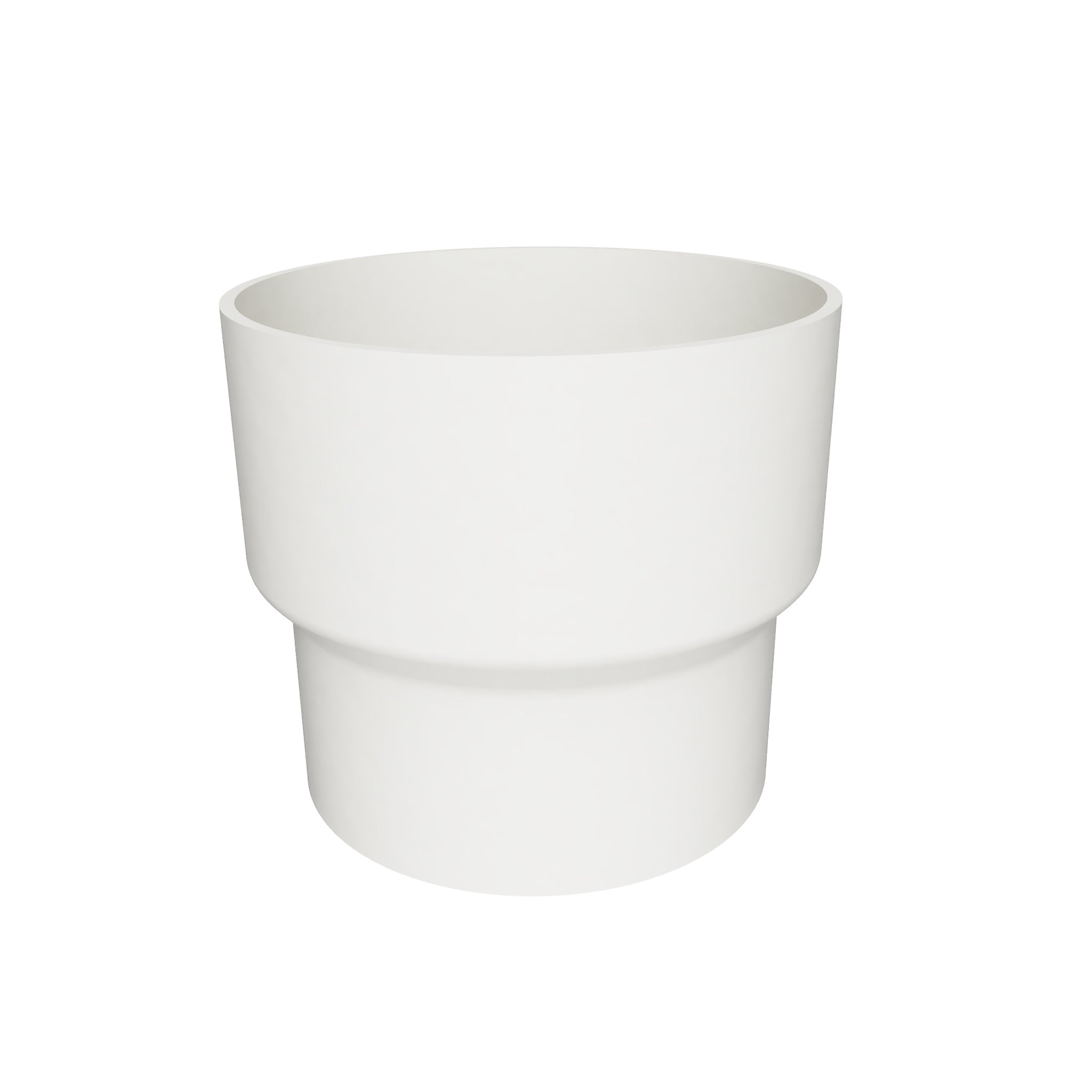 DF634 - FLUSH JOINT OUTLET TO DOWNPIPE LENGTH CONNECTOR- 63mm DIA - RAL 9016 - Alugutter