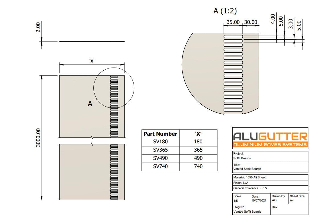 ALUMINIUM SOFFIT BOARDS VENTED - Alugutter