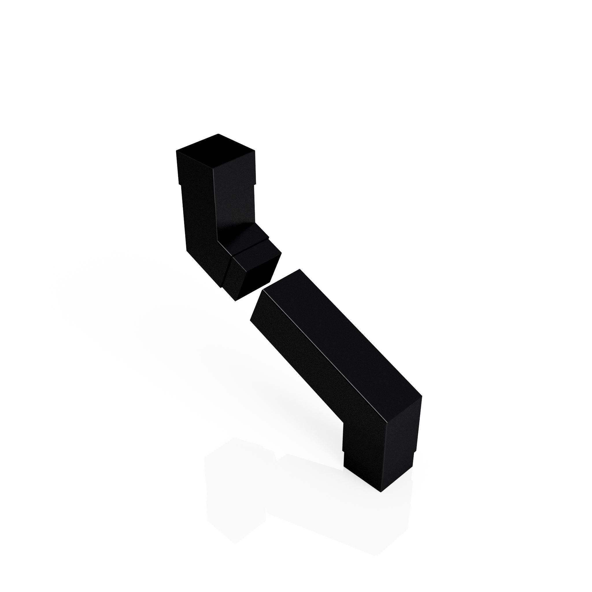 DF7252 - FLUSH JOINT ADJUSTABLE SWANNECK - 100-250mm PROJ - 72x72mm - Alugutter