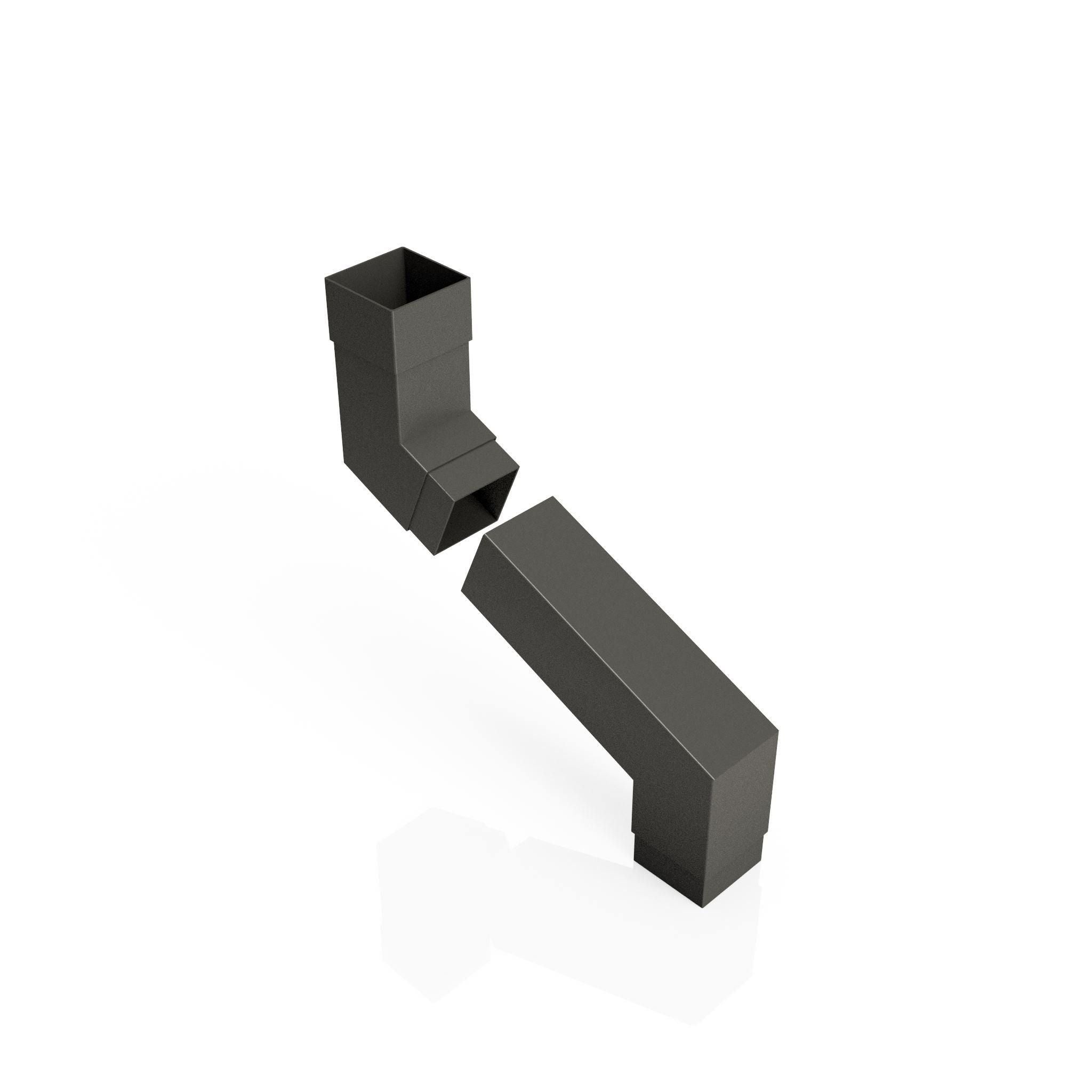 DF7252 - FLUSH JOINT ADJUSTABLE SWANNECK - 100-250mm PROJ - 72x72mm - Alugutter