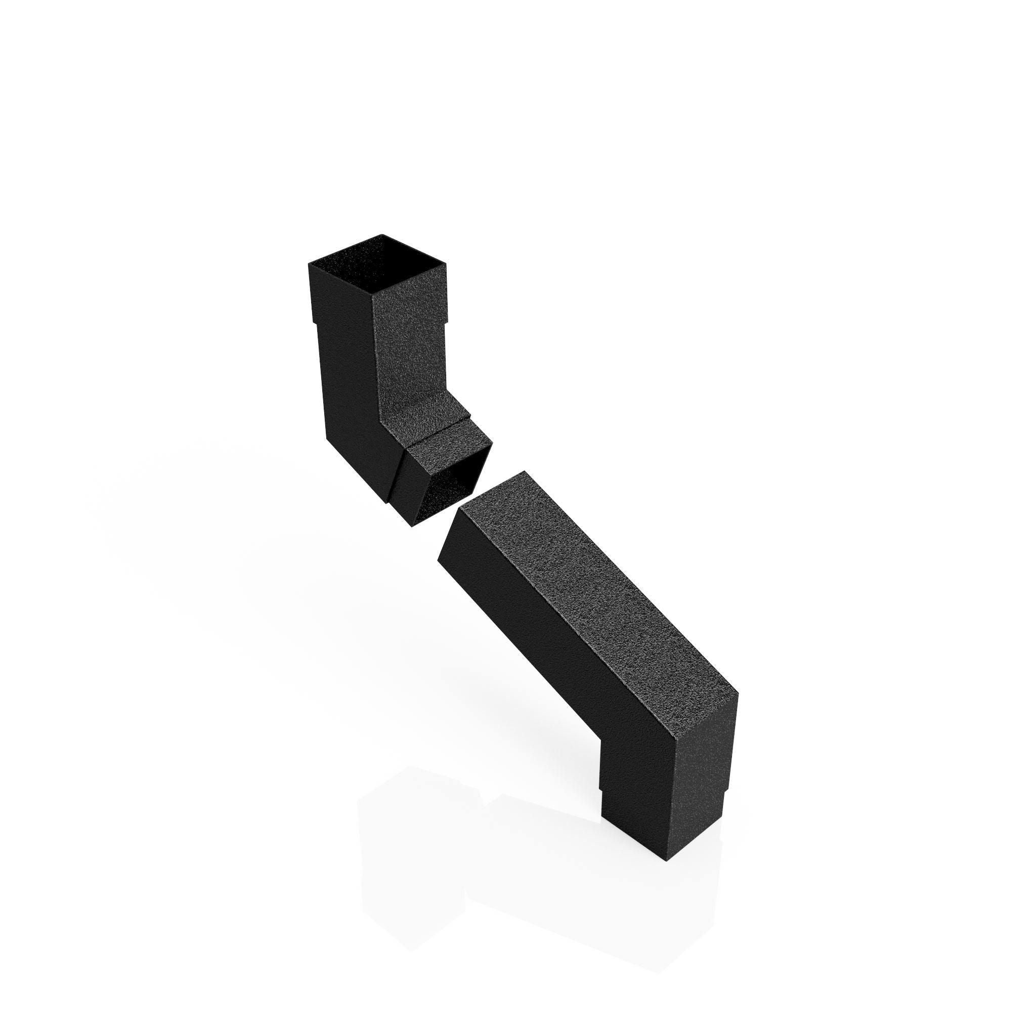 DF7252 - FLUSH JOINT ADJUSTABLE SWANNECK - 100-250mm PROJ - 72x72mm - Alugutter