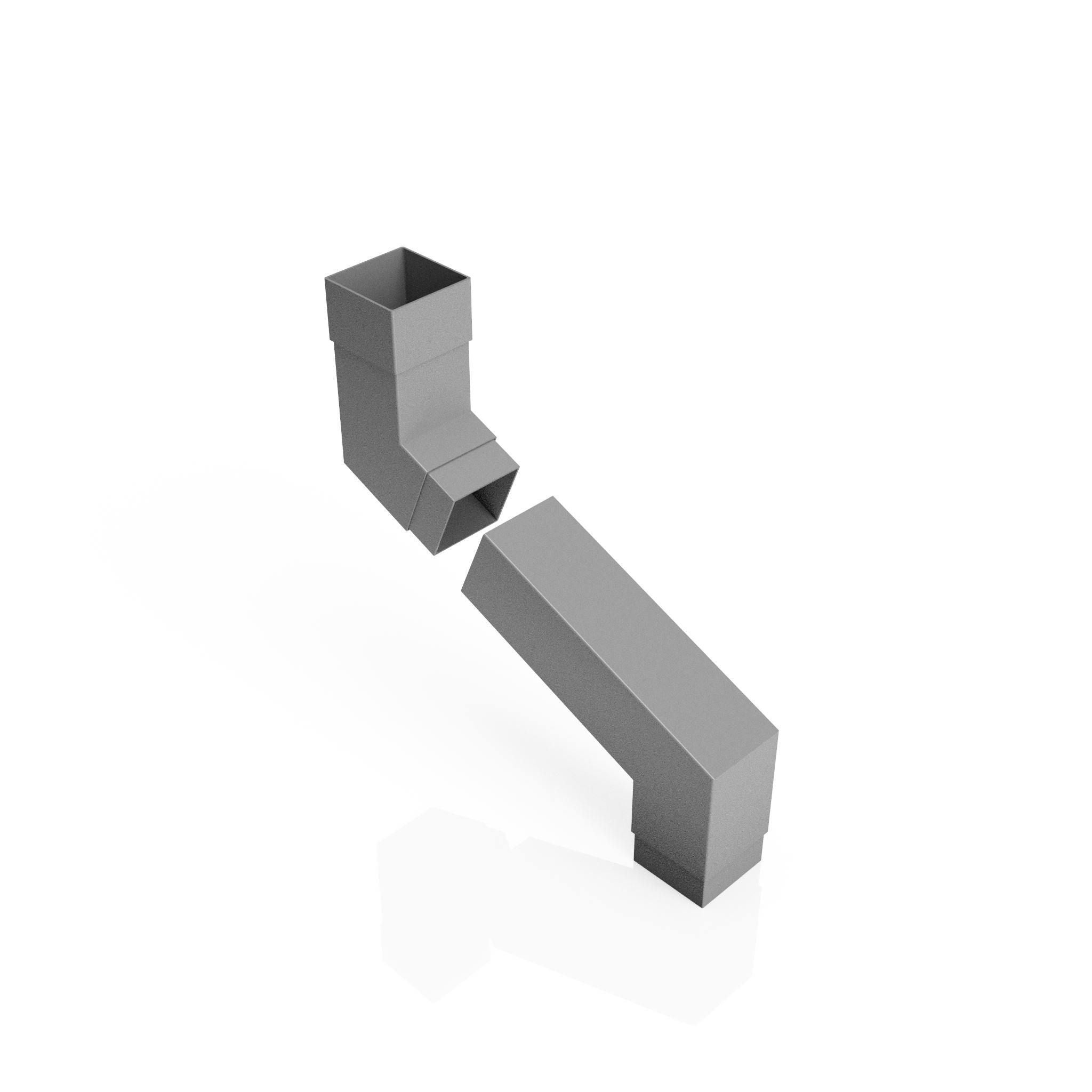 DF7252 - FLUSH JOINT ADJUSTABLE SWANNECK - 100-250mm PROJ - 72x72mm - Alugutter