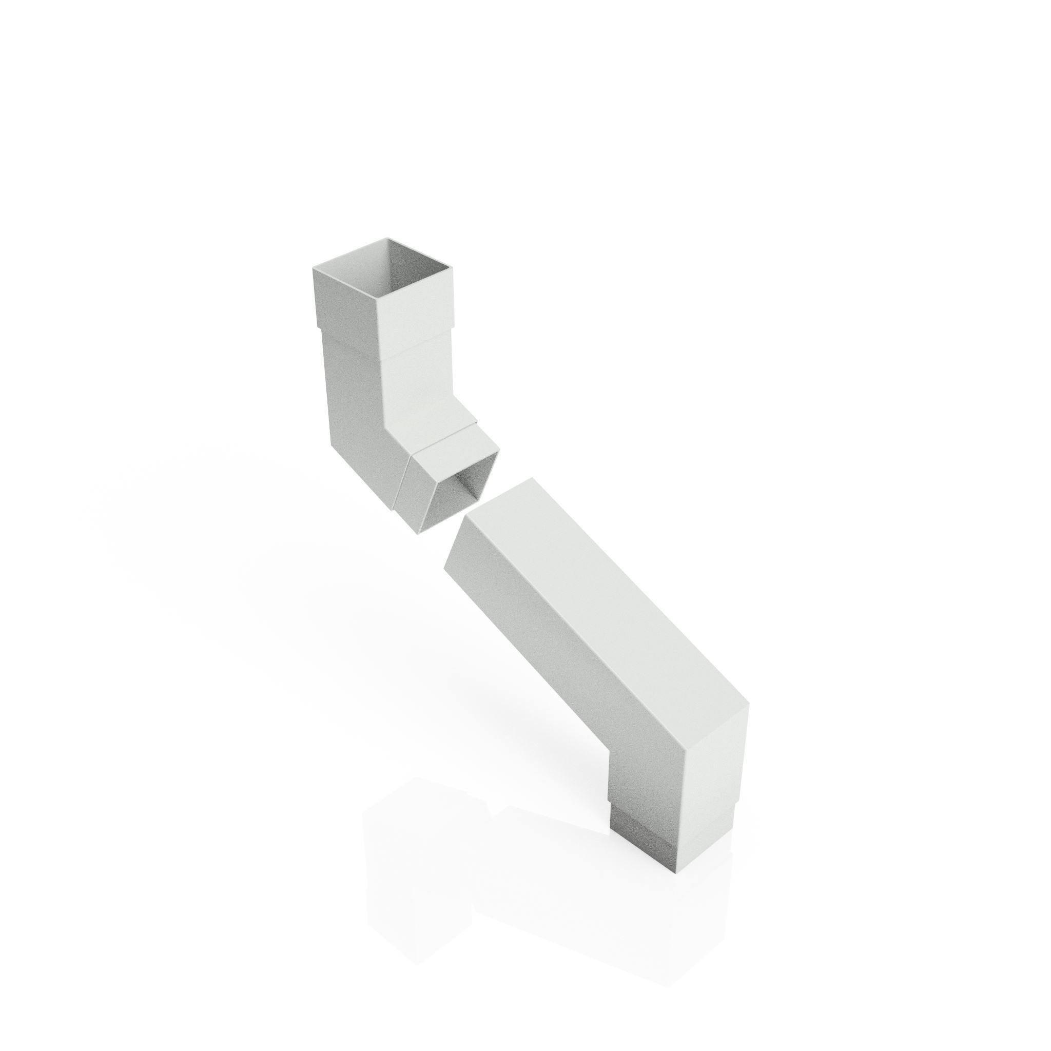 DF7252 - FLUSH JOINT ADJUSTABLE SWANNECK - 100-250mm PROJ - 72x72mm - Alugutter