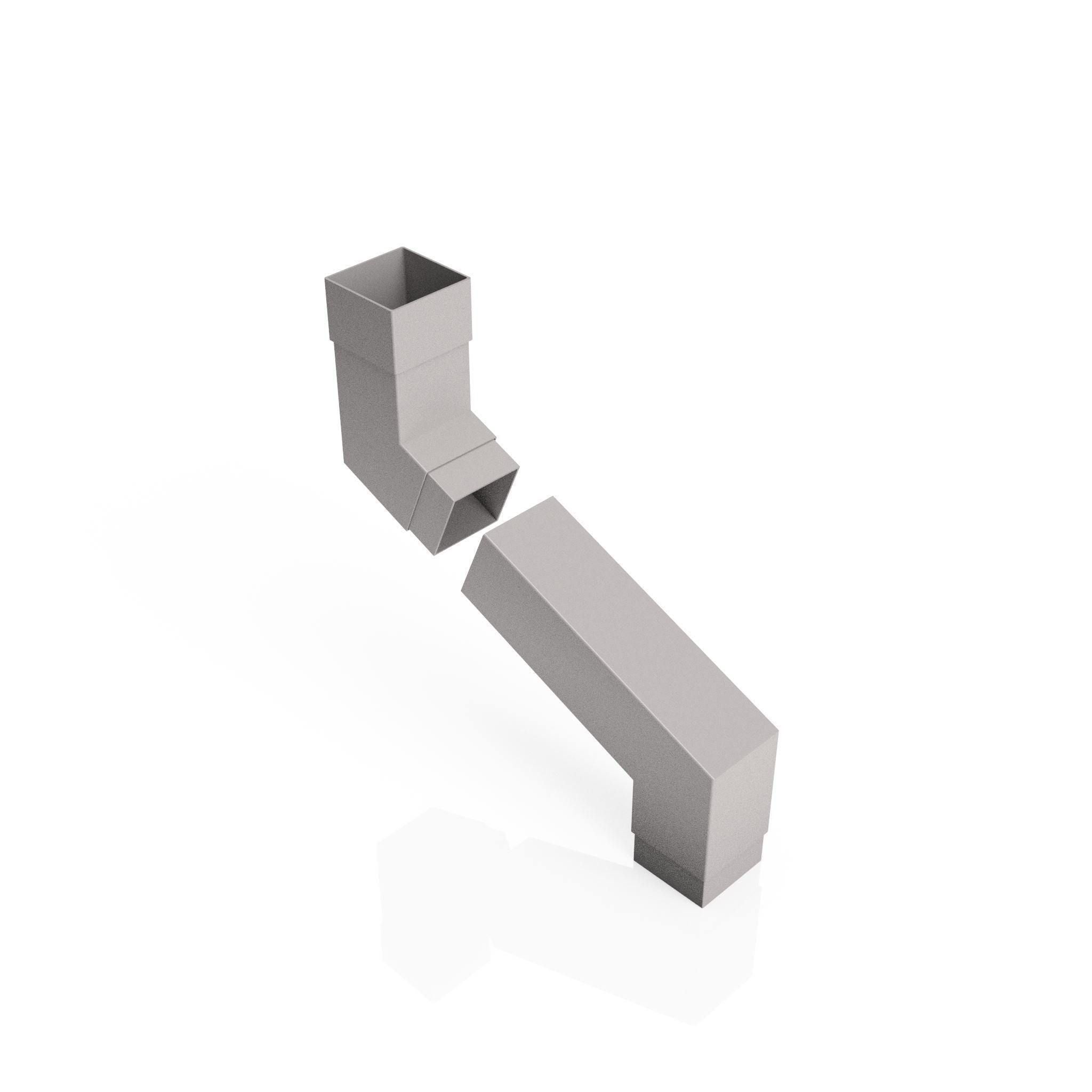 DF7252 - FLUSH JOINT ADJUSTABLE SWANNECK - 100-250mm PROJ - 72x72mm - Alugutter