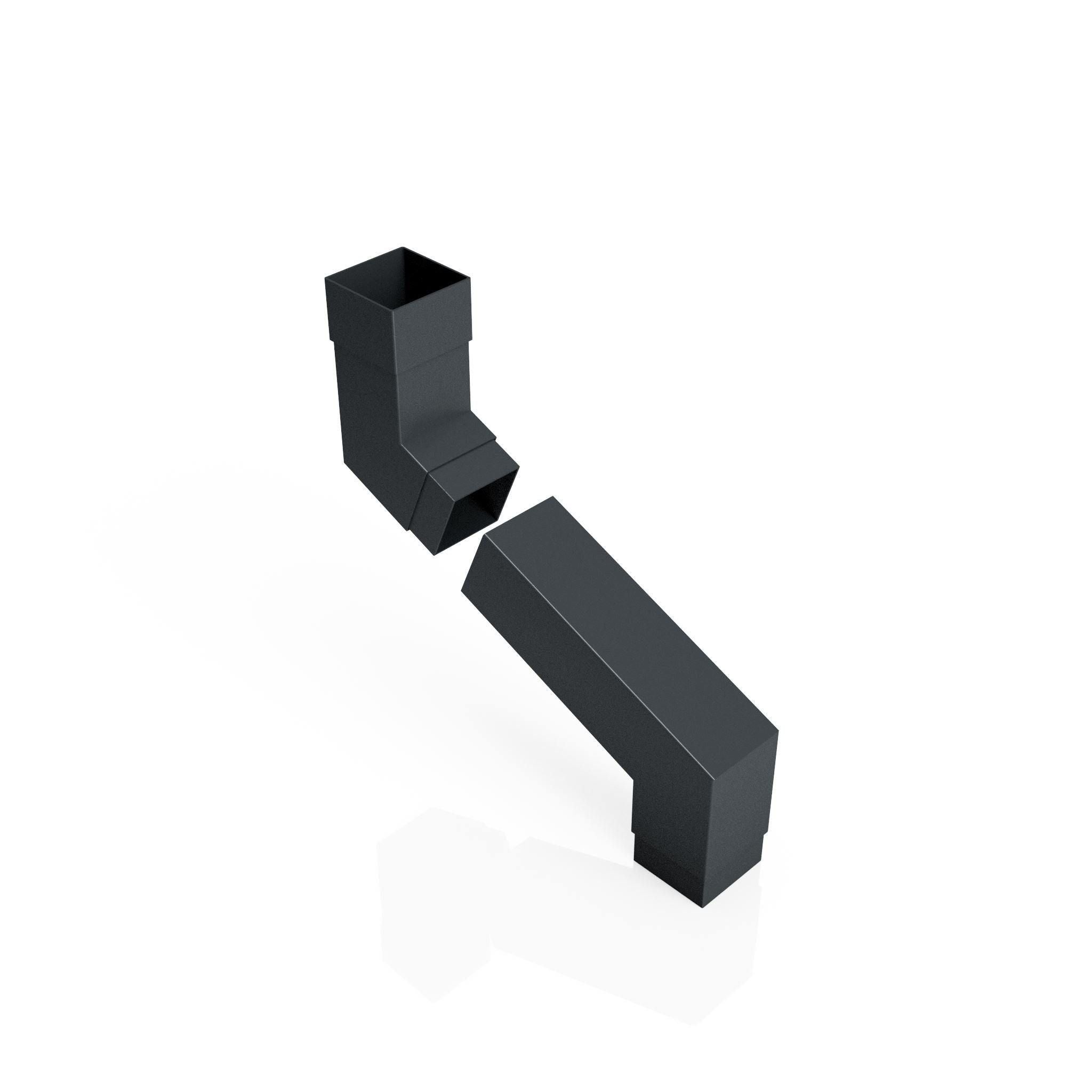 DF7252 - FLUSH JOINT ADJUSTABLE SWANNECK - 100-250mm PROJ - 72x72mm - Alugutter