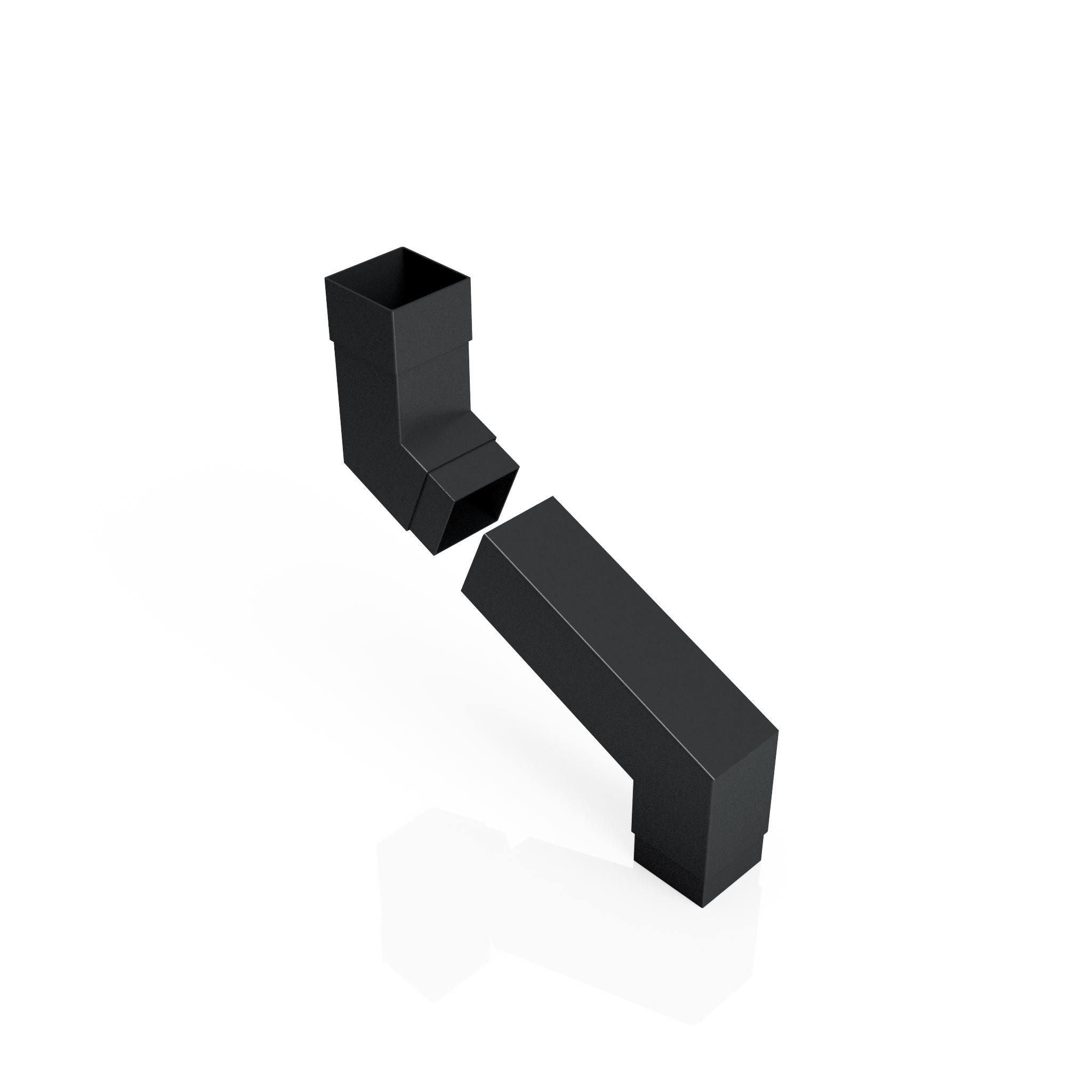 DF7252 - FLUSH JOINT ADJUSTABLE SWANNECK - 100-250mm PROJ - 72x72mm - Alugutter