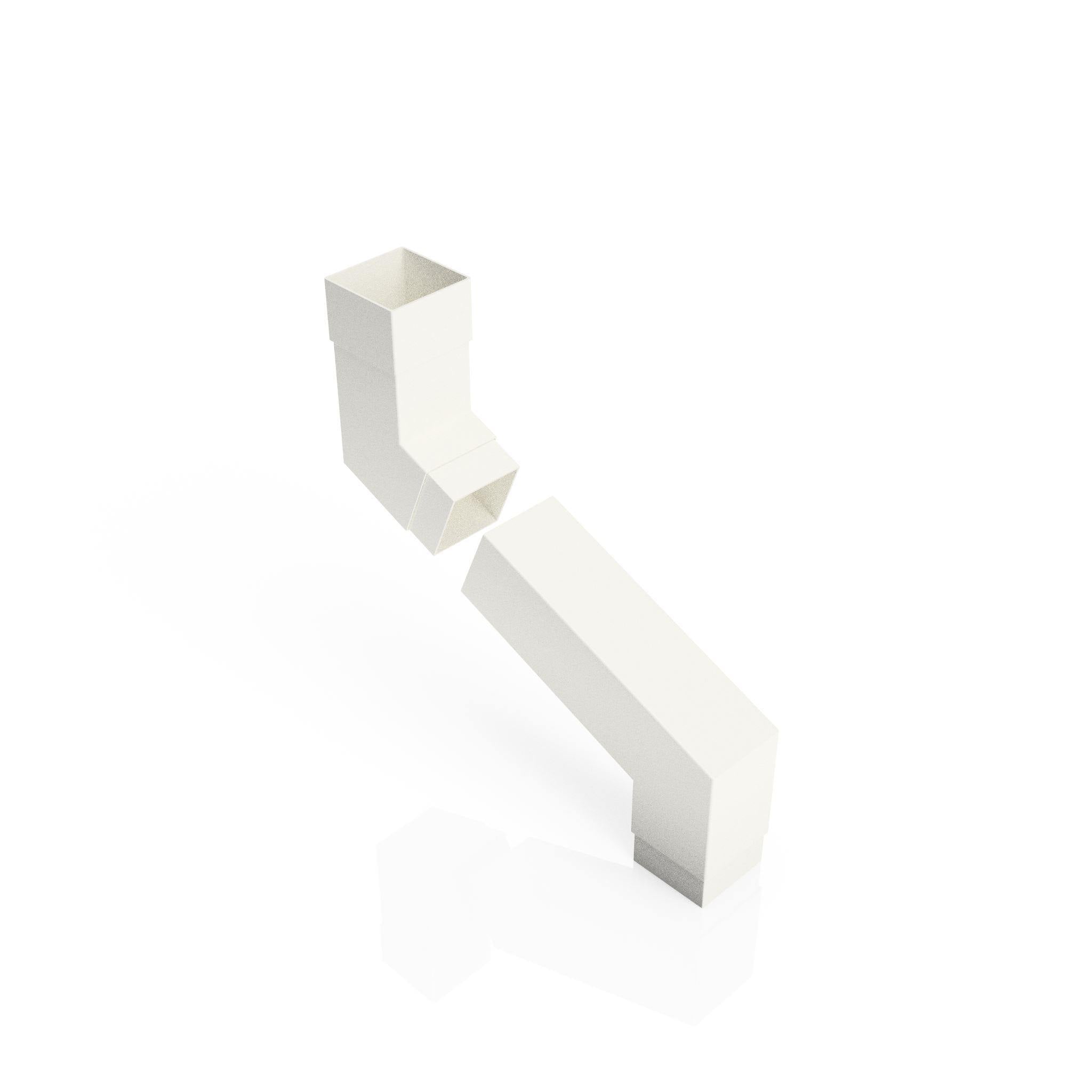 DF7252 - FLUSH JOINT ADJUSTABLE SWANNECK - 100-250mm PROJ - 72x72mm - Alugutter