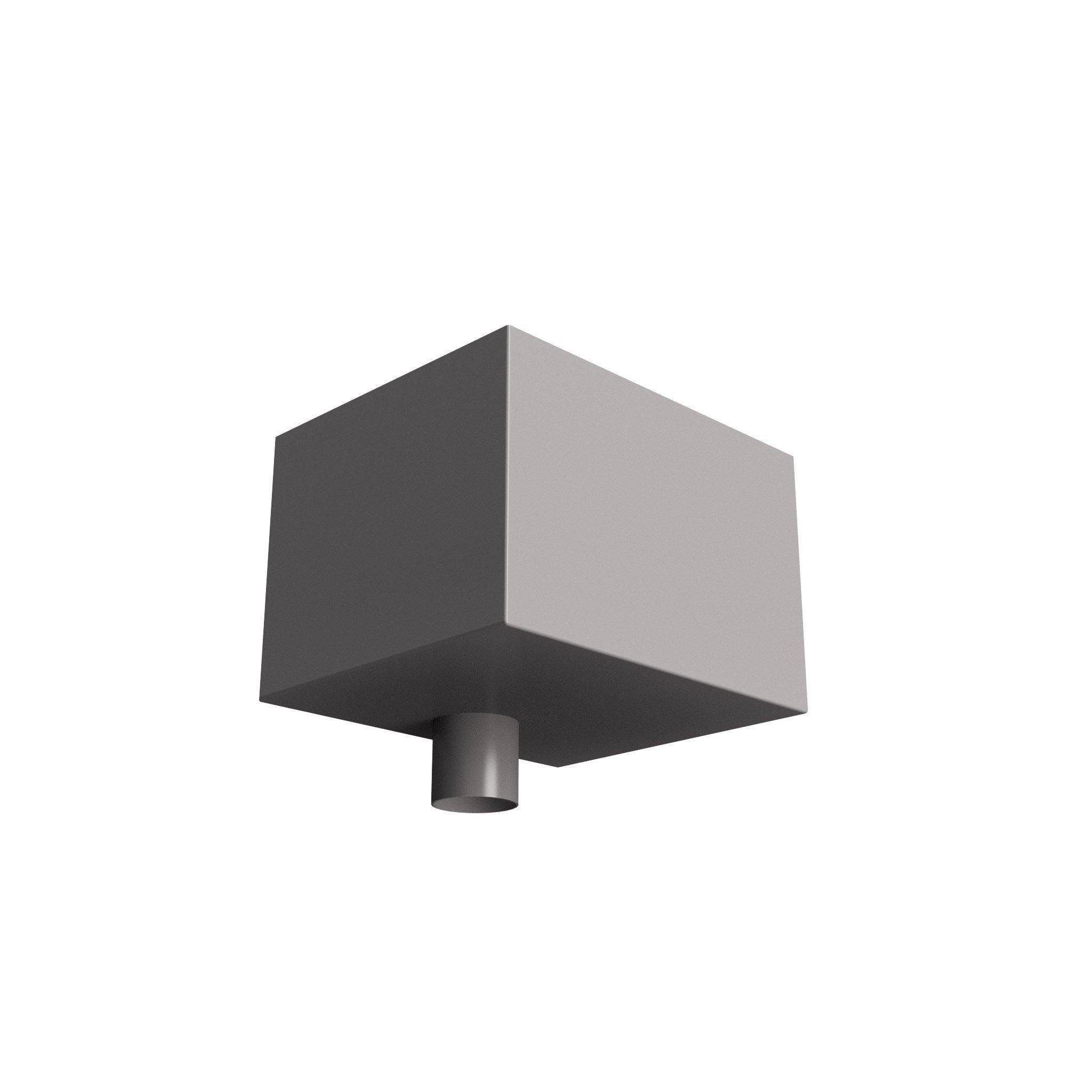 DF7612 - HOPPER HEAD 300mm(w) x 250mm(d) x 200mm(h) - 76mm DIA - Alugutter