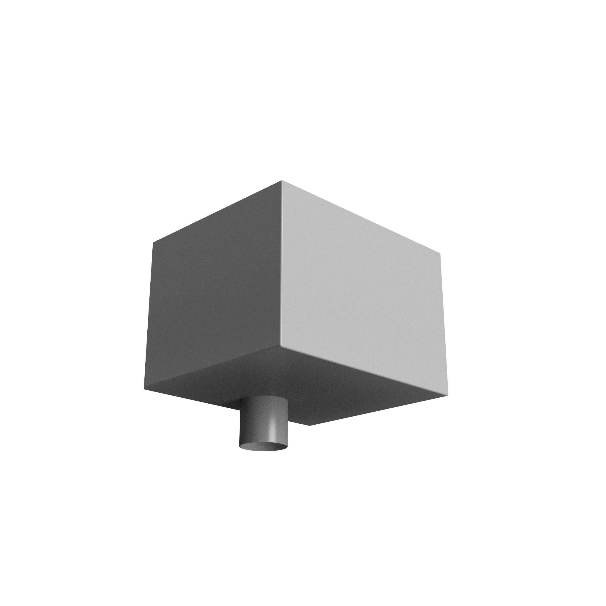 DF7612 - HOPPER HEAD 300mm(w) x 250mm(d) x 200mm(h) - 76mm DIA - Alugutter
