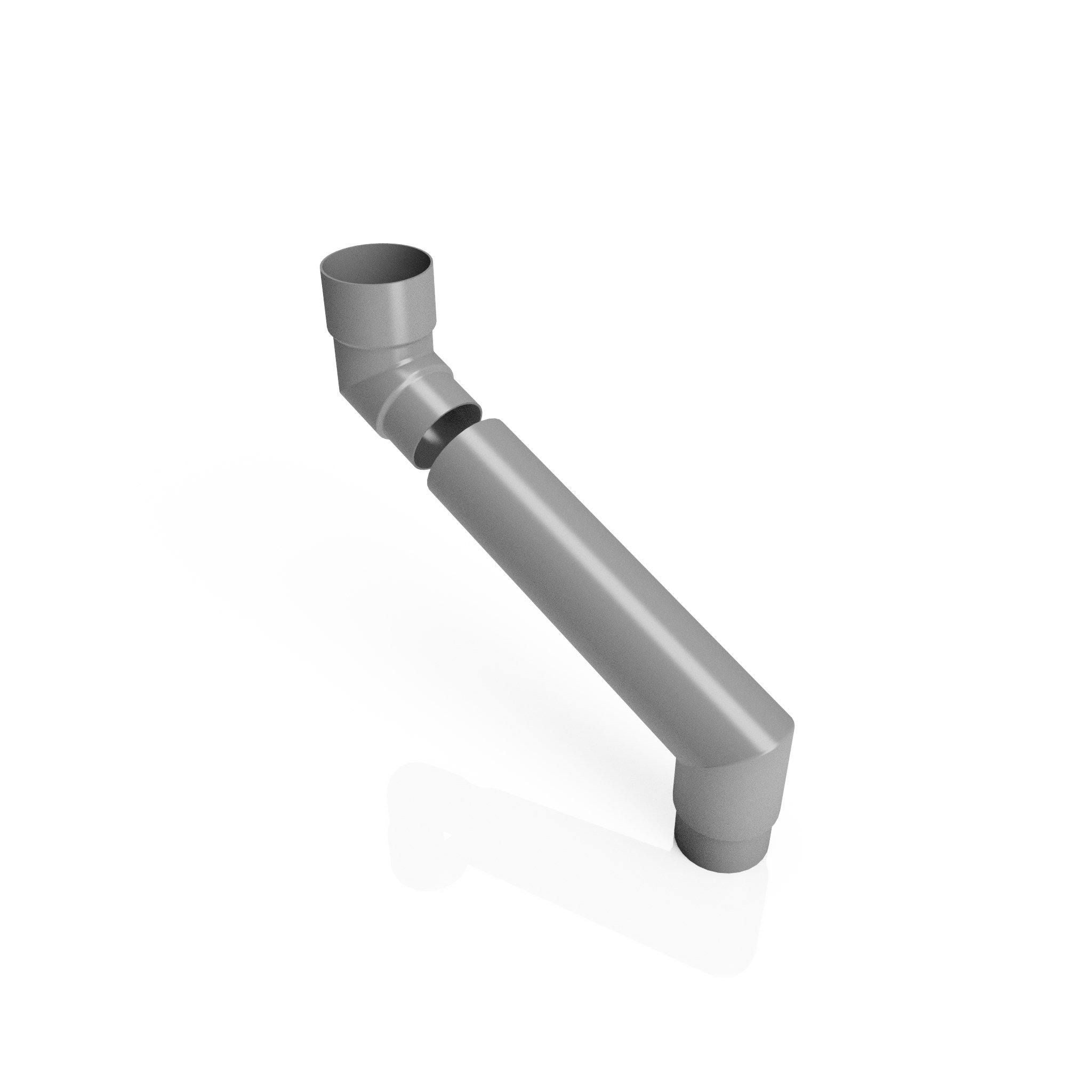 DF7652 - FLUSH JOINT ADJUSTABLE SWANNECK - 90-250mm PROJ - 76mm DIA - Alugutter