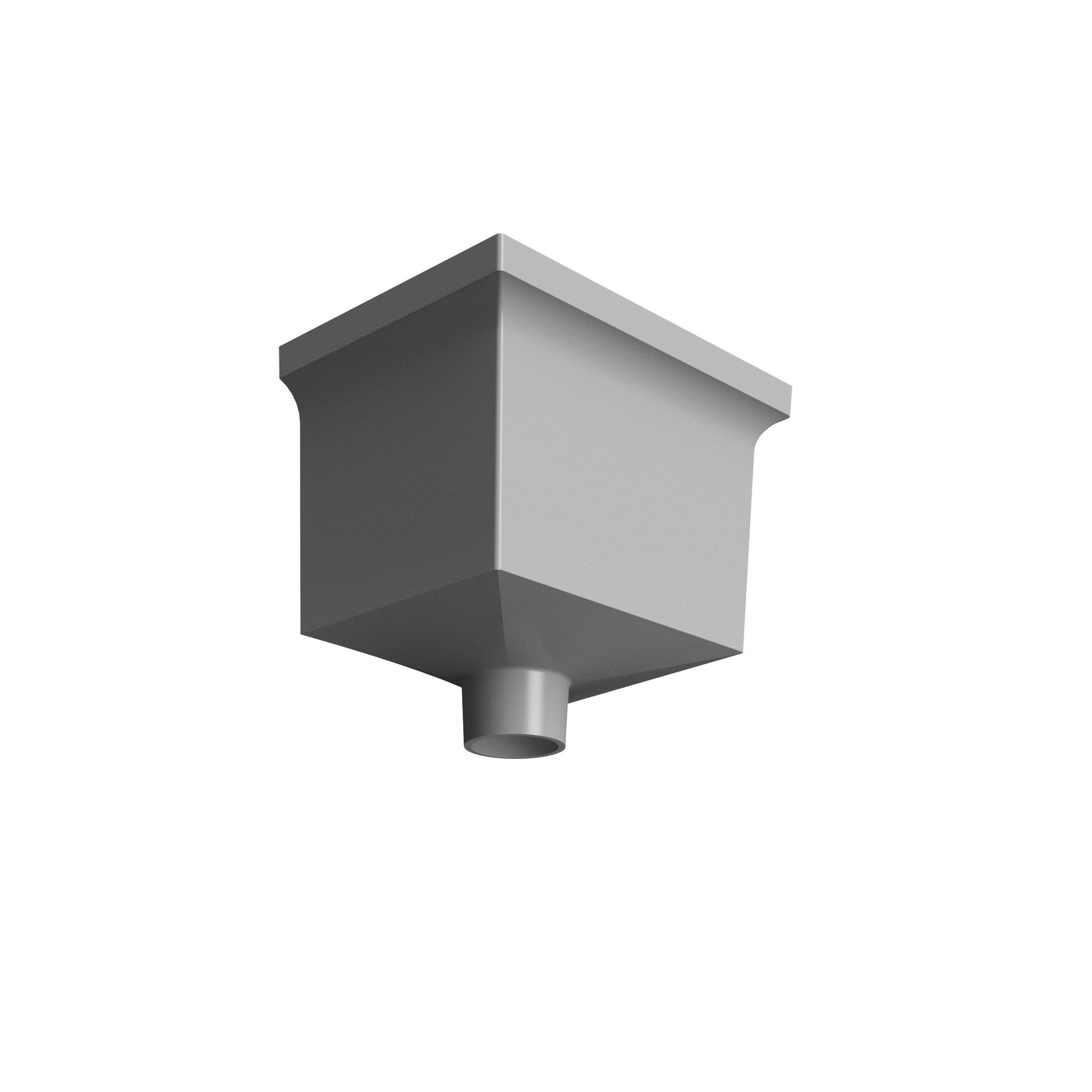 DT7612 - HOPPER HEAD 255mm(w) x 175mm(d) x 175mm(h) - 76mm DIA - Alugutter