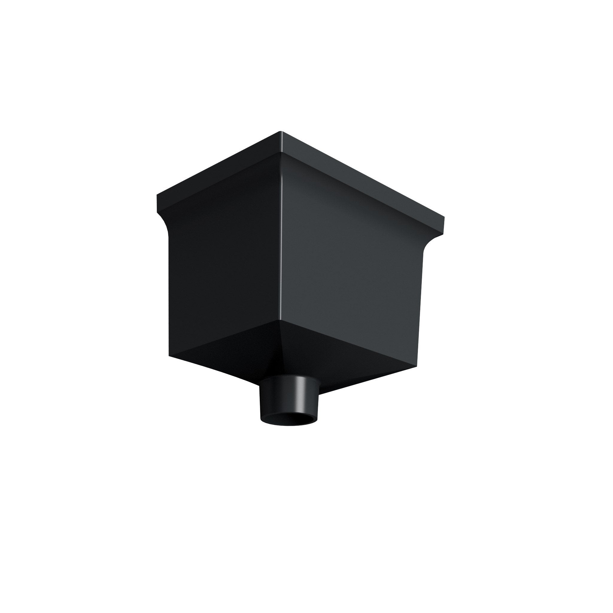DT7612 - HOPPER HEAD 255mm(w) x 175mm(d) x 175mm(h) - 76mm DIA - Alugutter