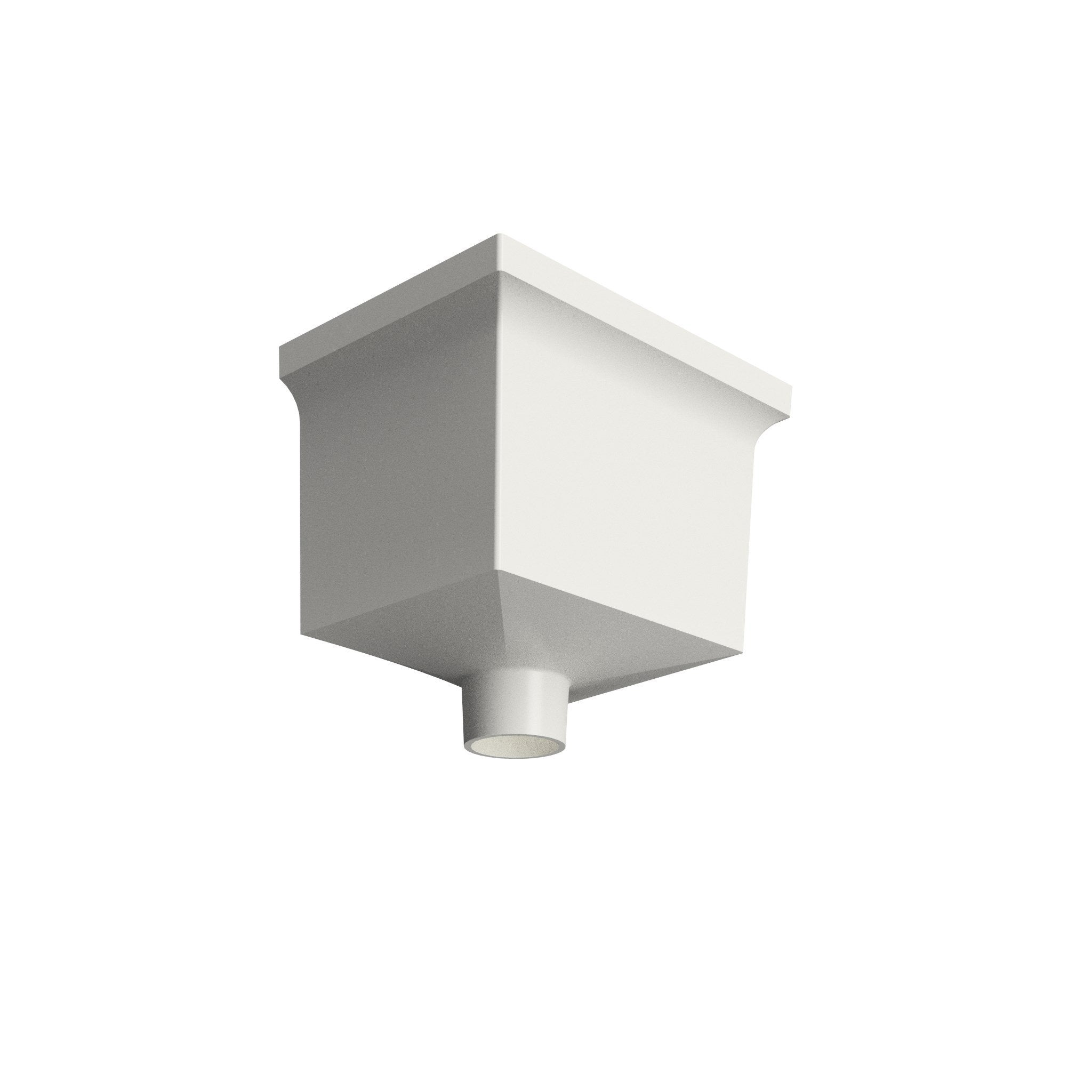 DT7612 - HOPPER HEAD 255mm(w) x 175mm(d) x 175mm(h) - 76mm DIA - Alugutter