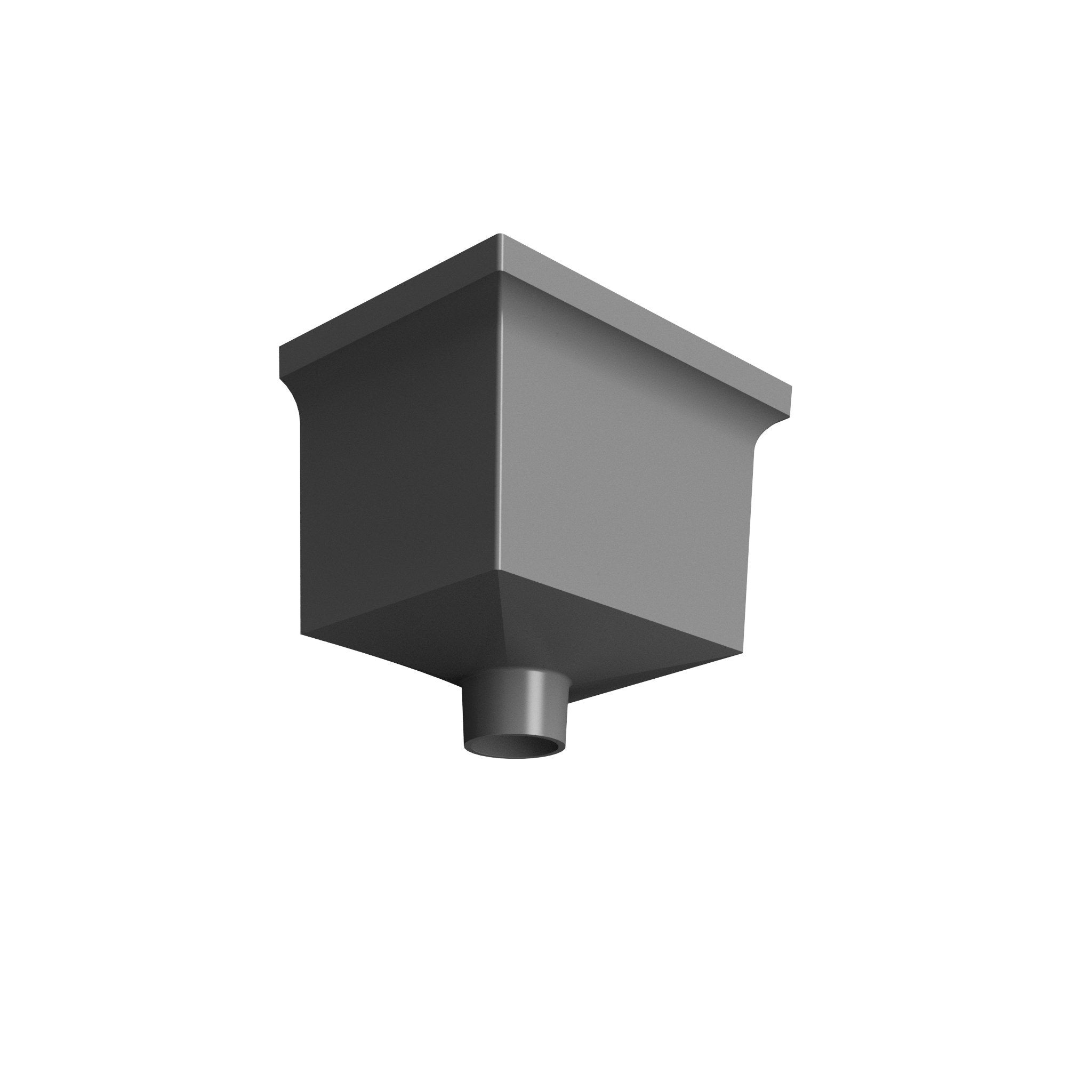 DT7612 - HOPPER HEAD 255mm(w) x 175mm(d) x 175mm(h) - 76mm DIA - Alugutter