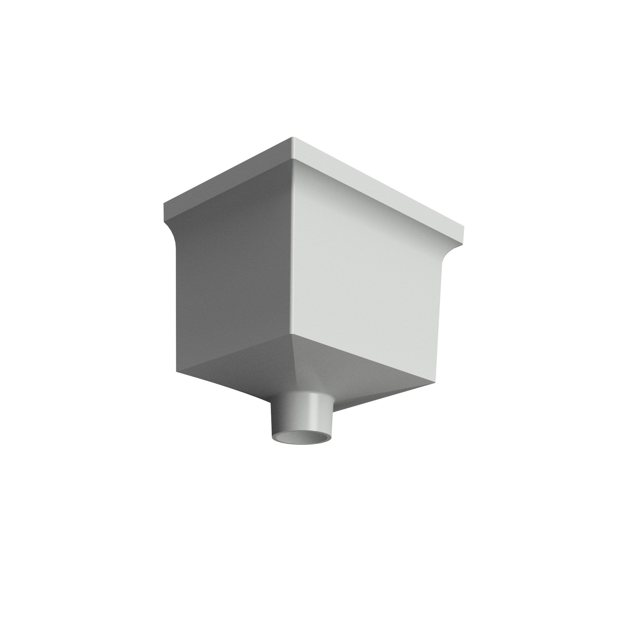 DT7612 - HOPPER HEAD 255mm(w) x 175mm(d) x 175mm(h) - 76mm DIA - Alugutter