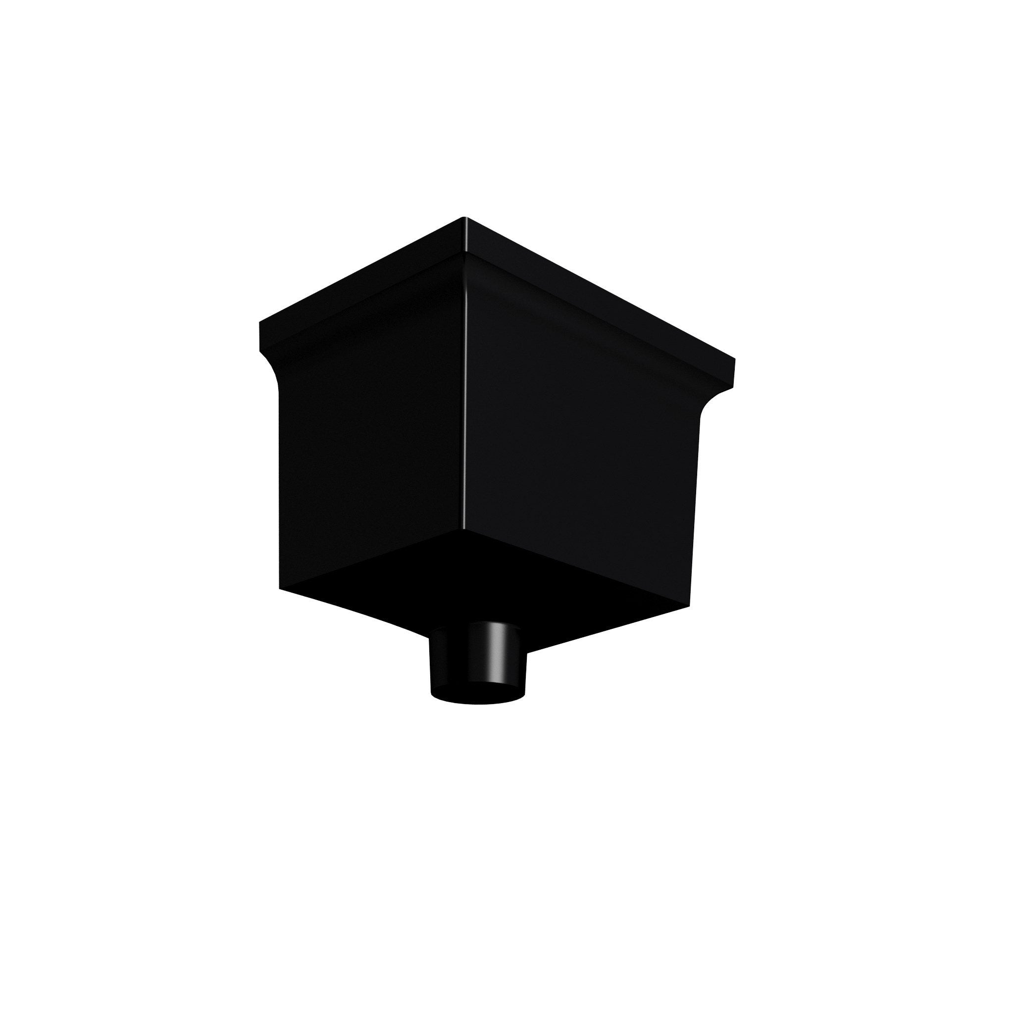 DT7612 - HOPPER HEAD 255mm(w) x 175mm(d) x 175mm(h) - 76mm DIA - Alugutter
