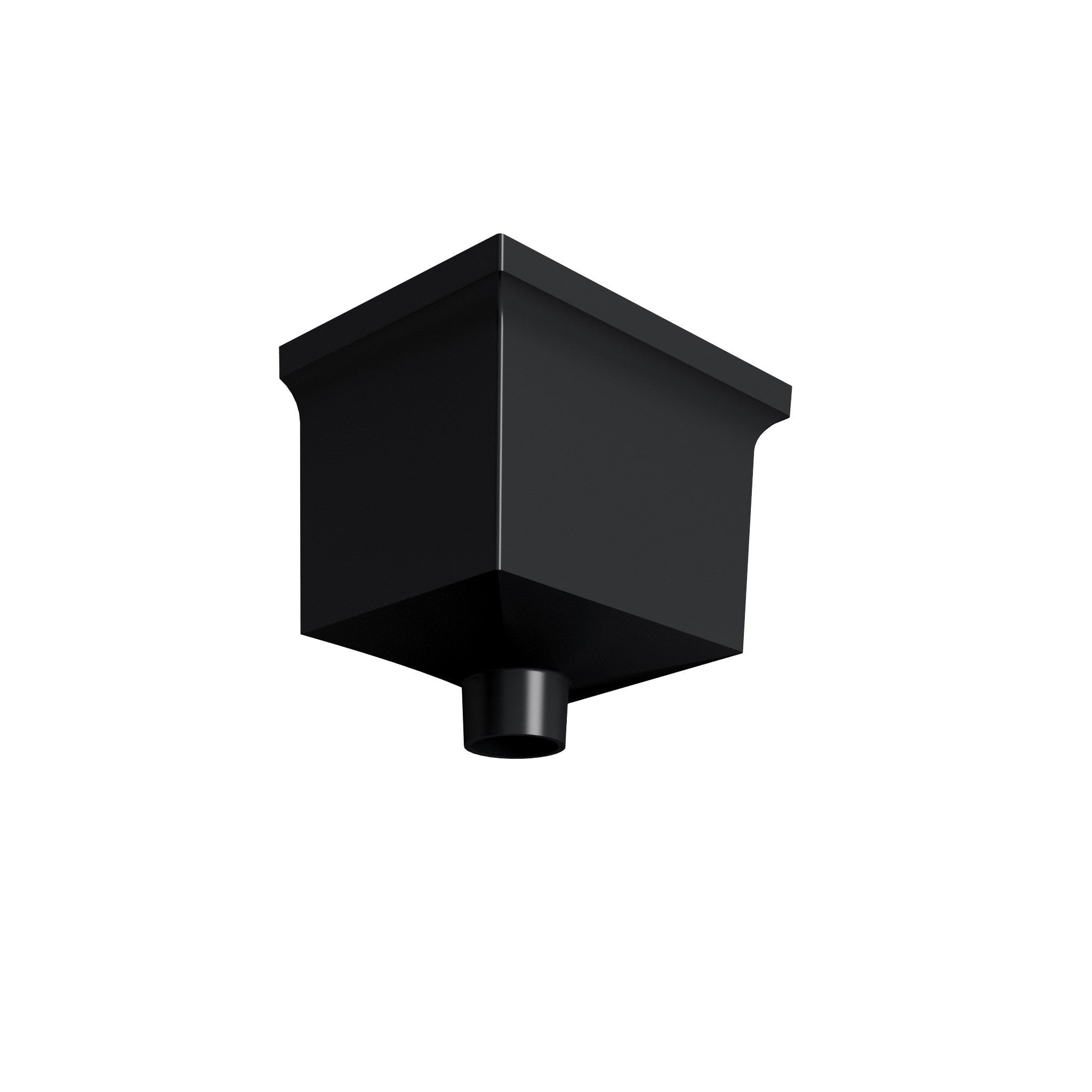 DT7612 - HOPPER HEAD 255mm(w) x 175mm(d) x 175mm(h) - 76mm DIA - Alugutter
