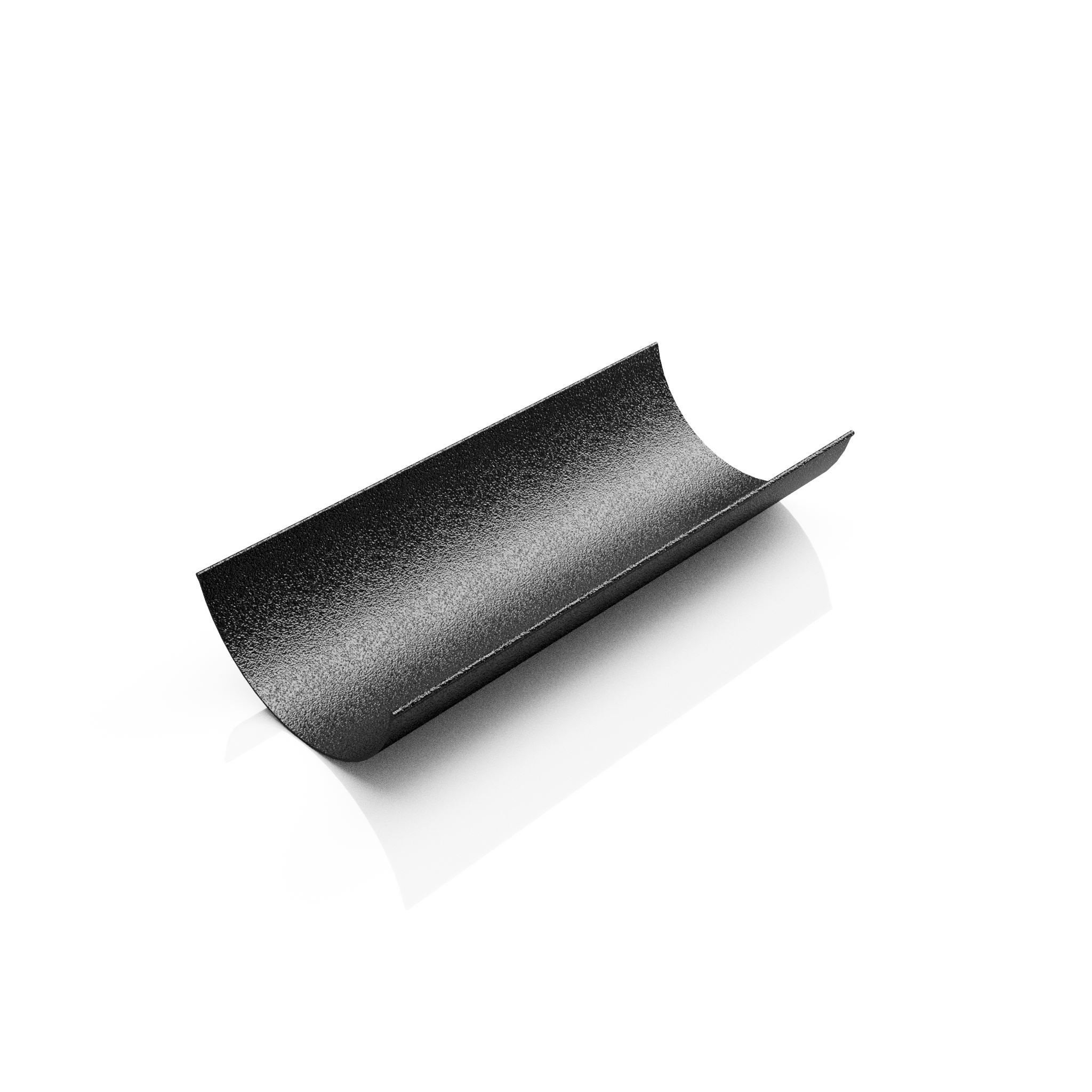 GHR1 - HALF ROUND ALUMINIUM GUTTER LENGTH - 125mm x 3m - Textured Black - Alugutter