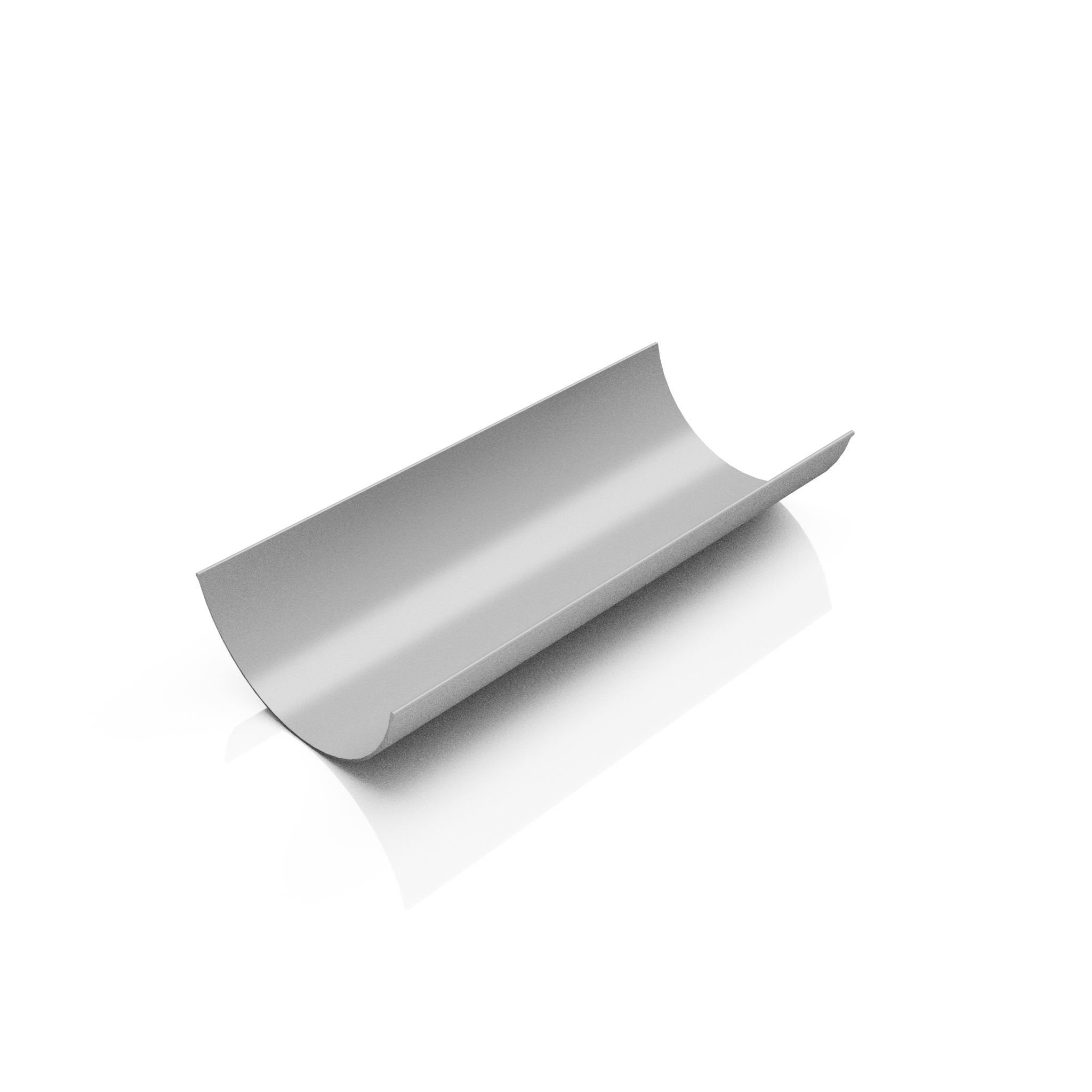 GHR1 - HALF ROUND ALUMINIUM GUTTER LENGTH - 125mm x 3m - RAL 9006 - Alugutter