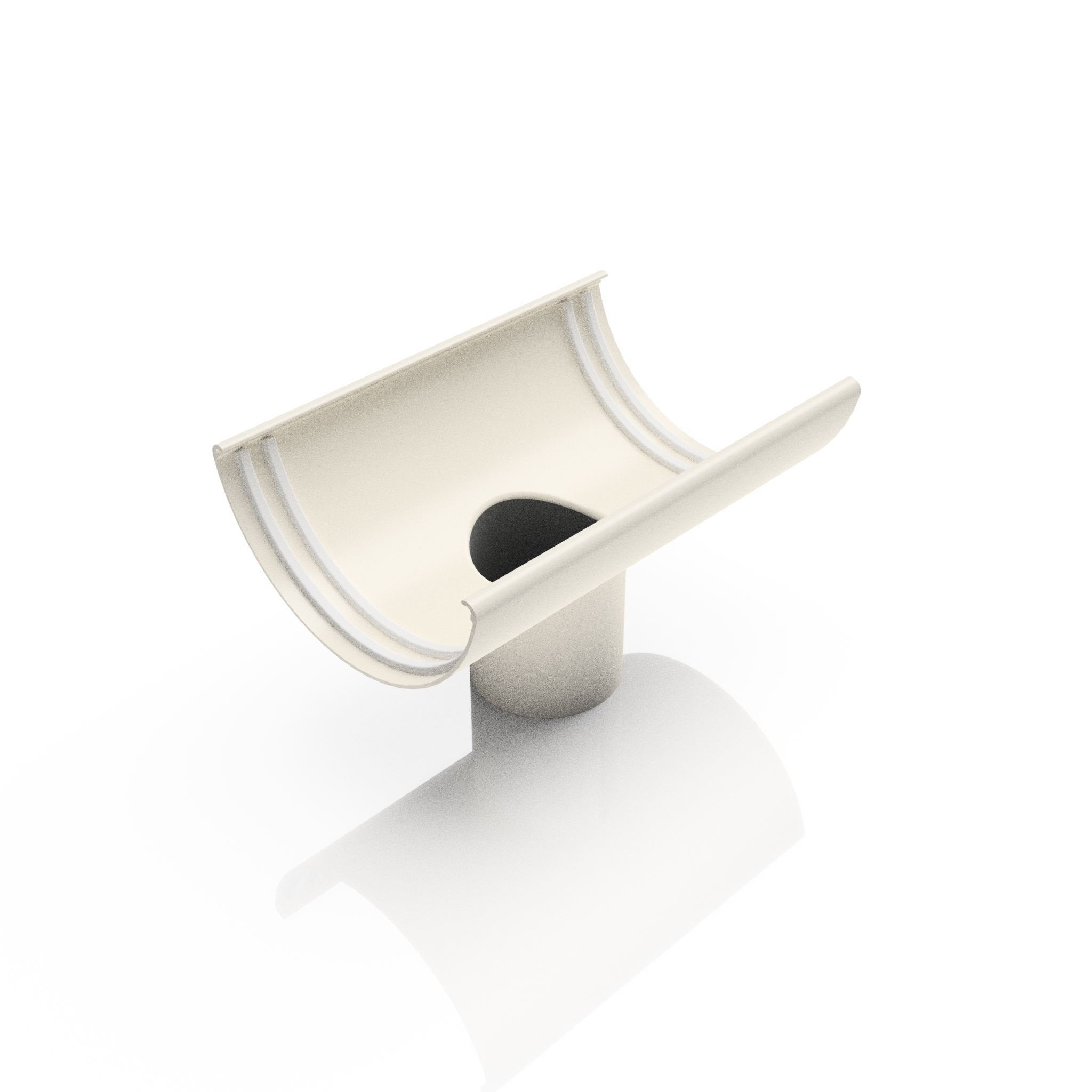 GHR8 - HALF ROUND GUTTER OUTLET 63mm DIA - 125mm - Alugutter