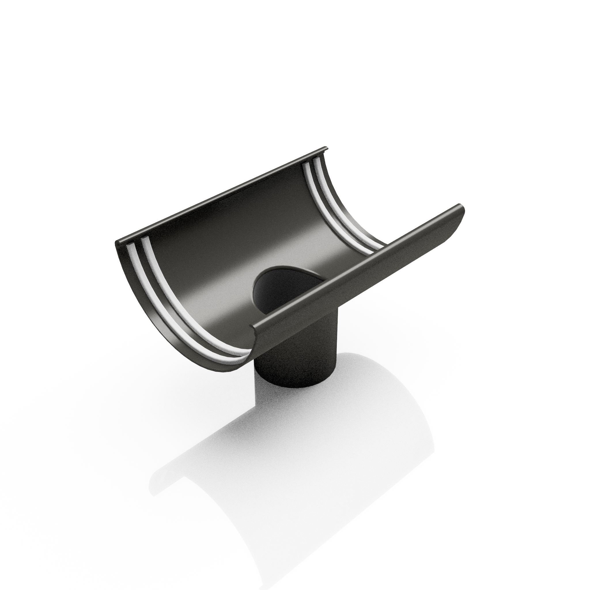 GHR8 - HALF ROUND GUTTER OUTLET 63mm DIA - 125mm - Alugutter