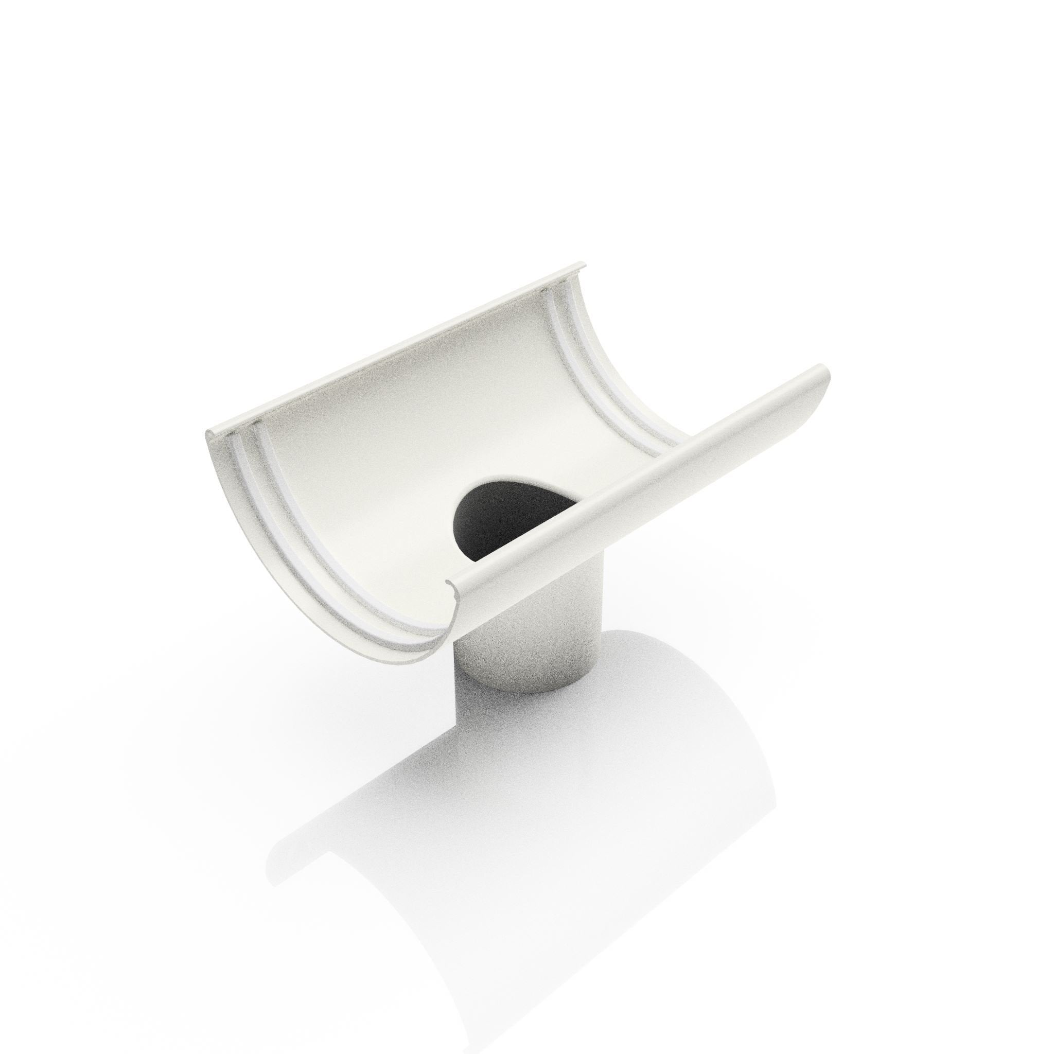 GHR8 - HALF ROUND GUTTER OUTLET 63mm DIA - 125mm - Alugutter