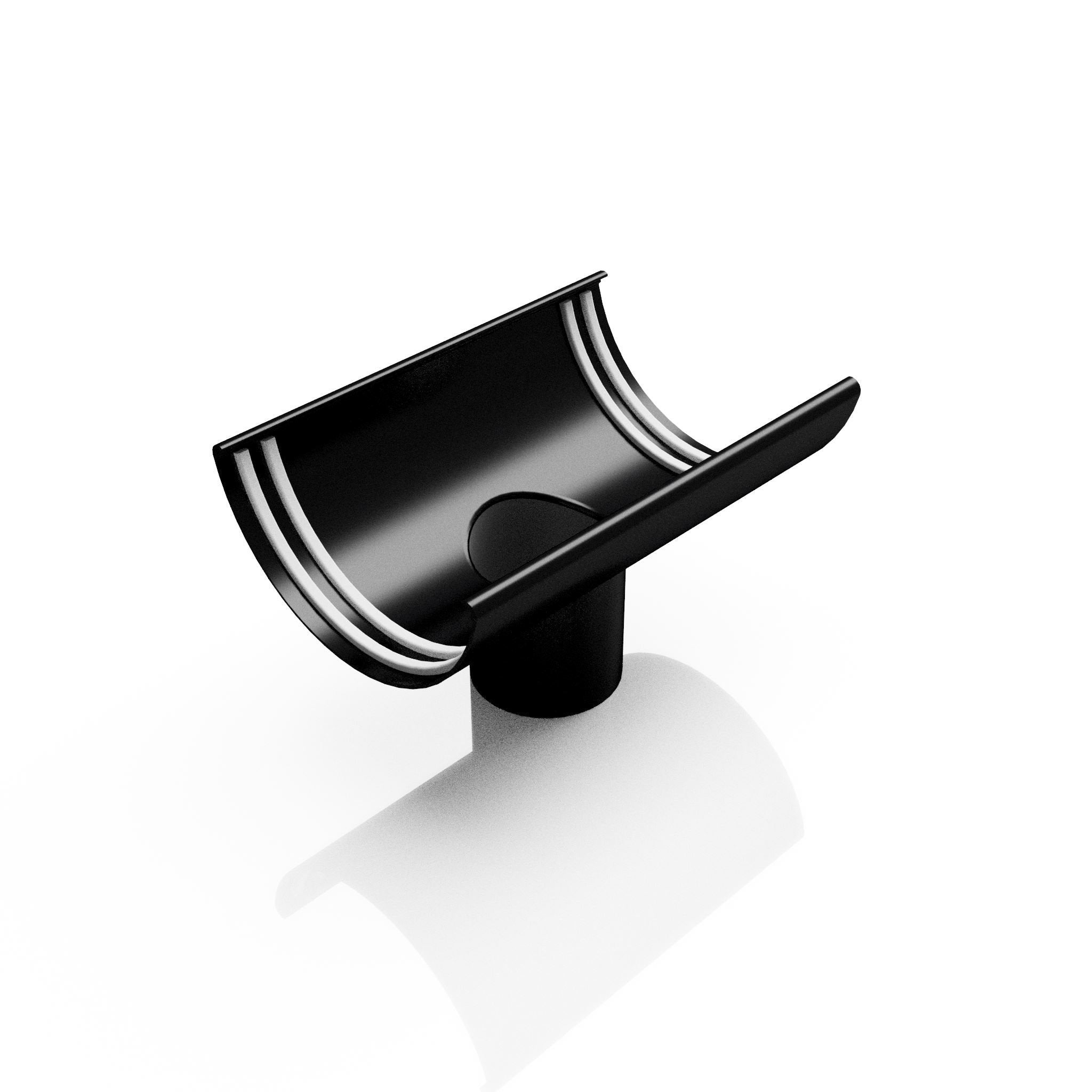 GHR8 - HALF ROUND GUTTER OUTLET 63mm DIA - 125mm - Alugutter