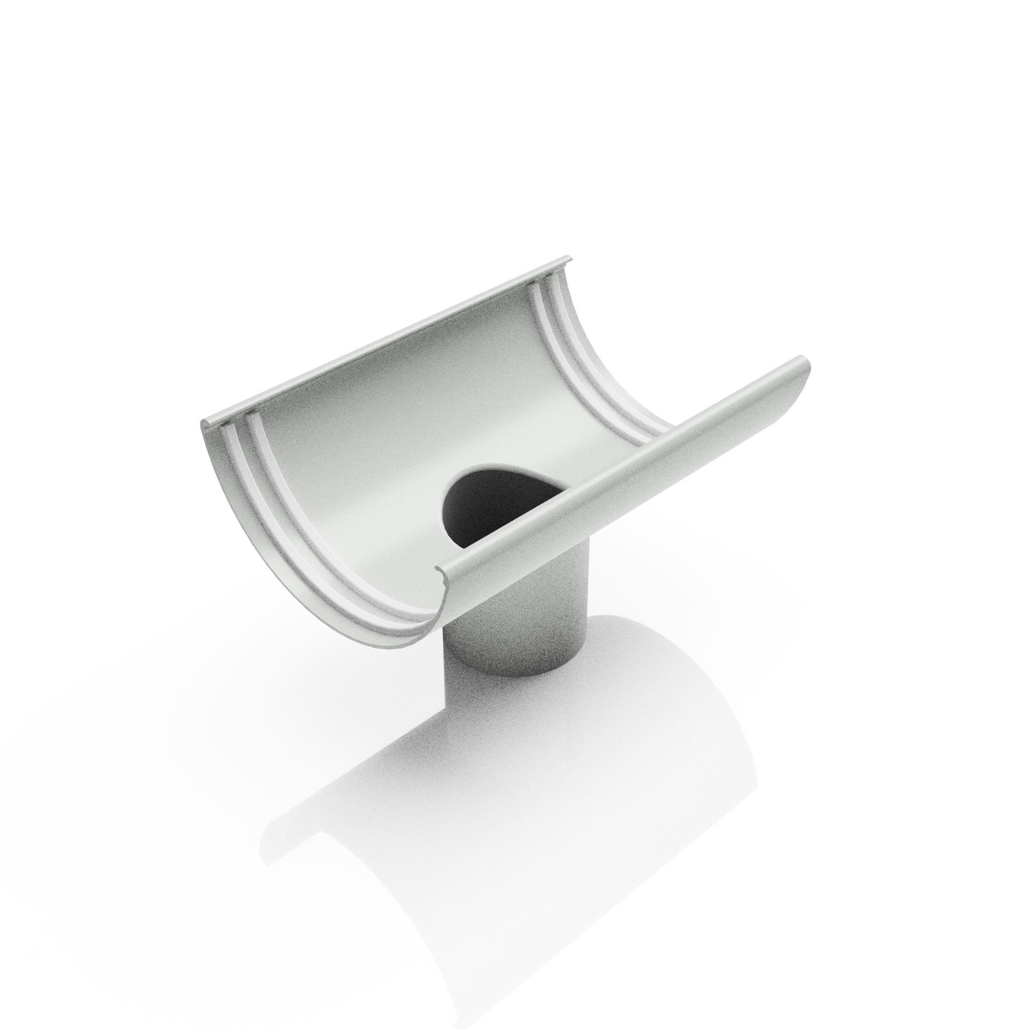 GHR8 - HALF ROUND GUTTER OUTLET 63mm DIA - 125mm - Alugutter