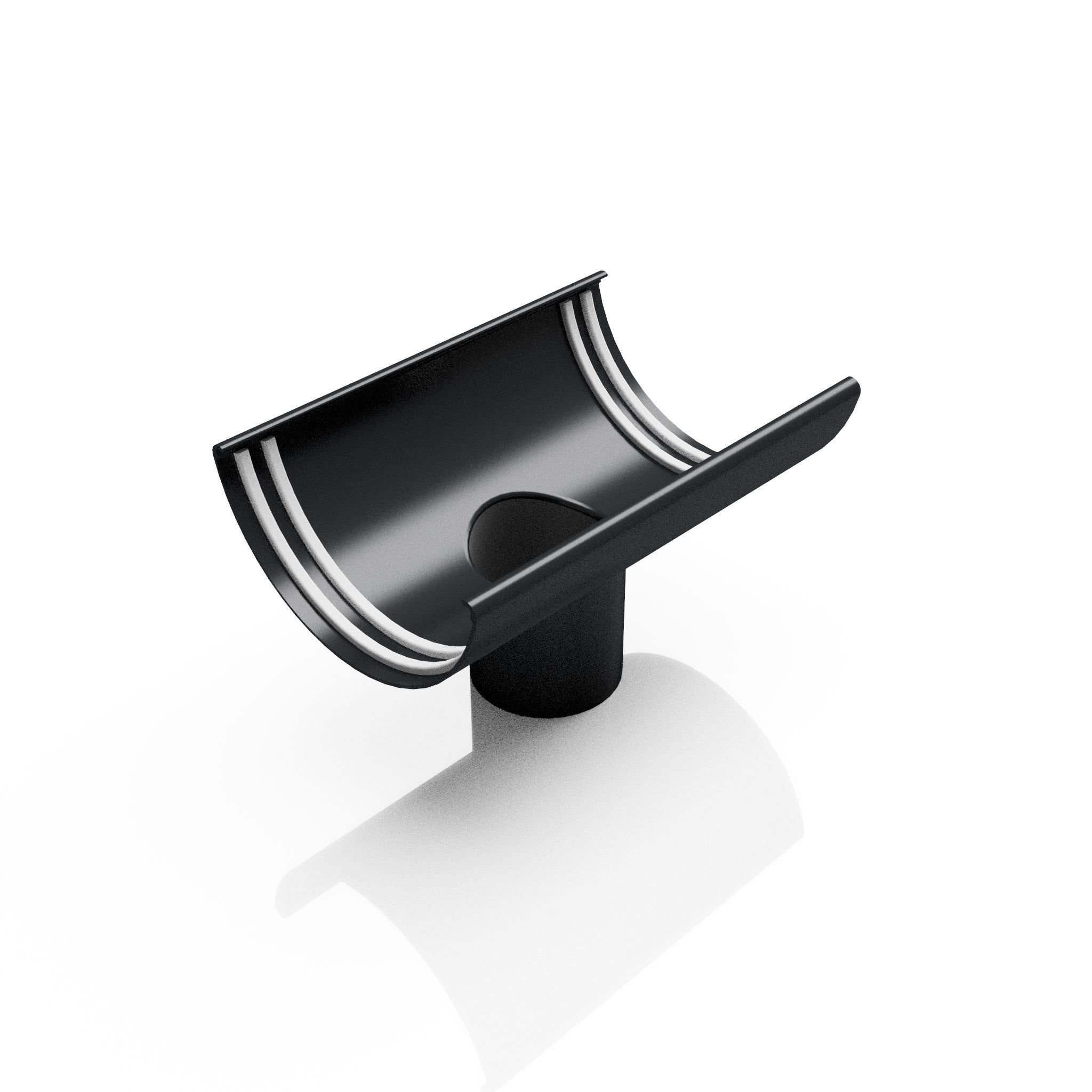 GHR8 - HALF ROUND GUTTER OUTLET 63mm DIA - 125mm - Alugutter