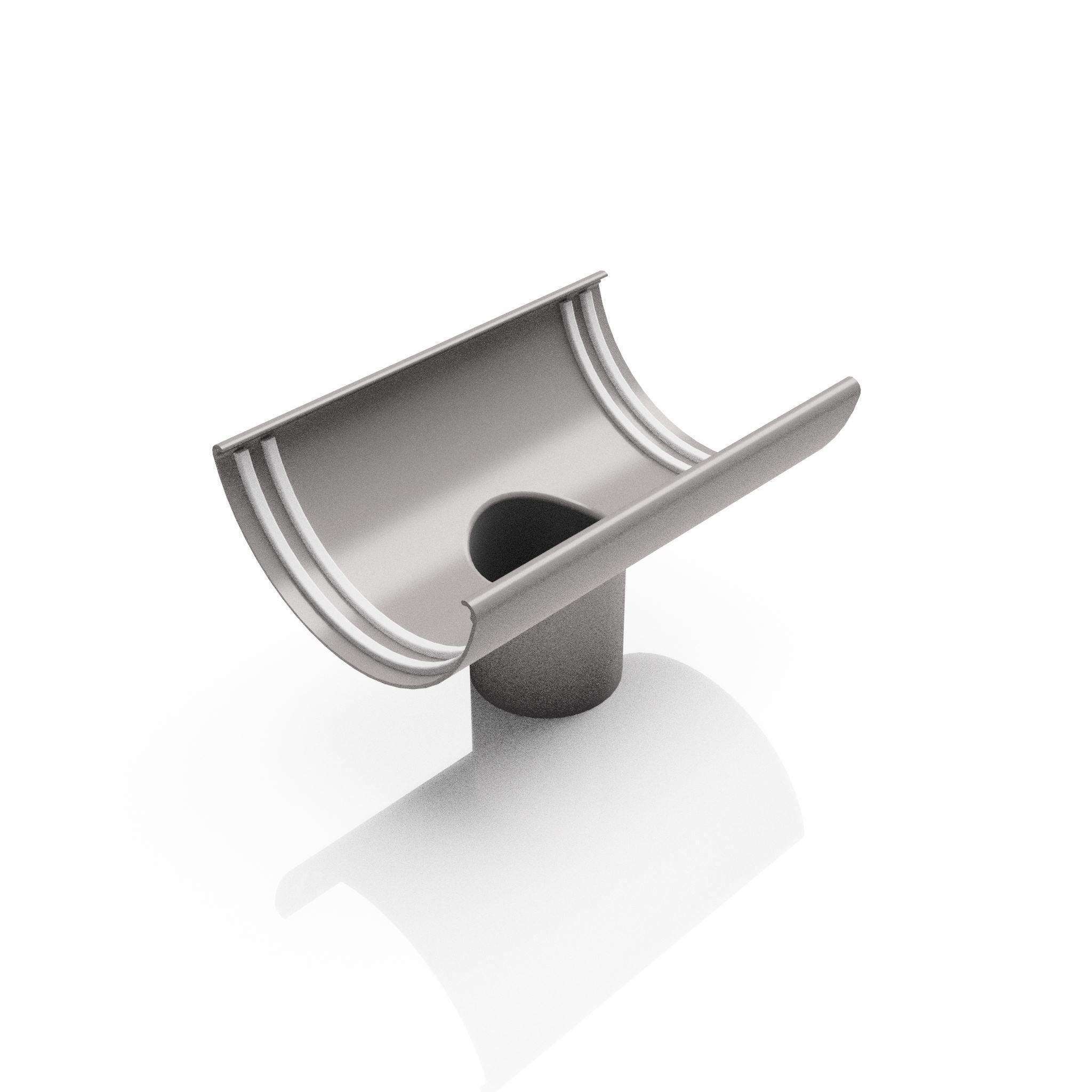 GHR8 - HALF ROUND GUTTER OUTLET 63mm DIA - 125mm - Alugutter