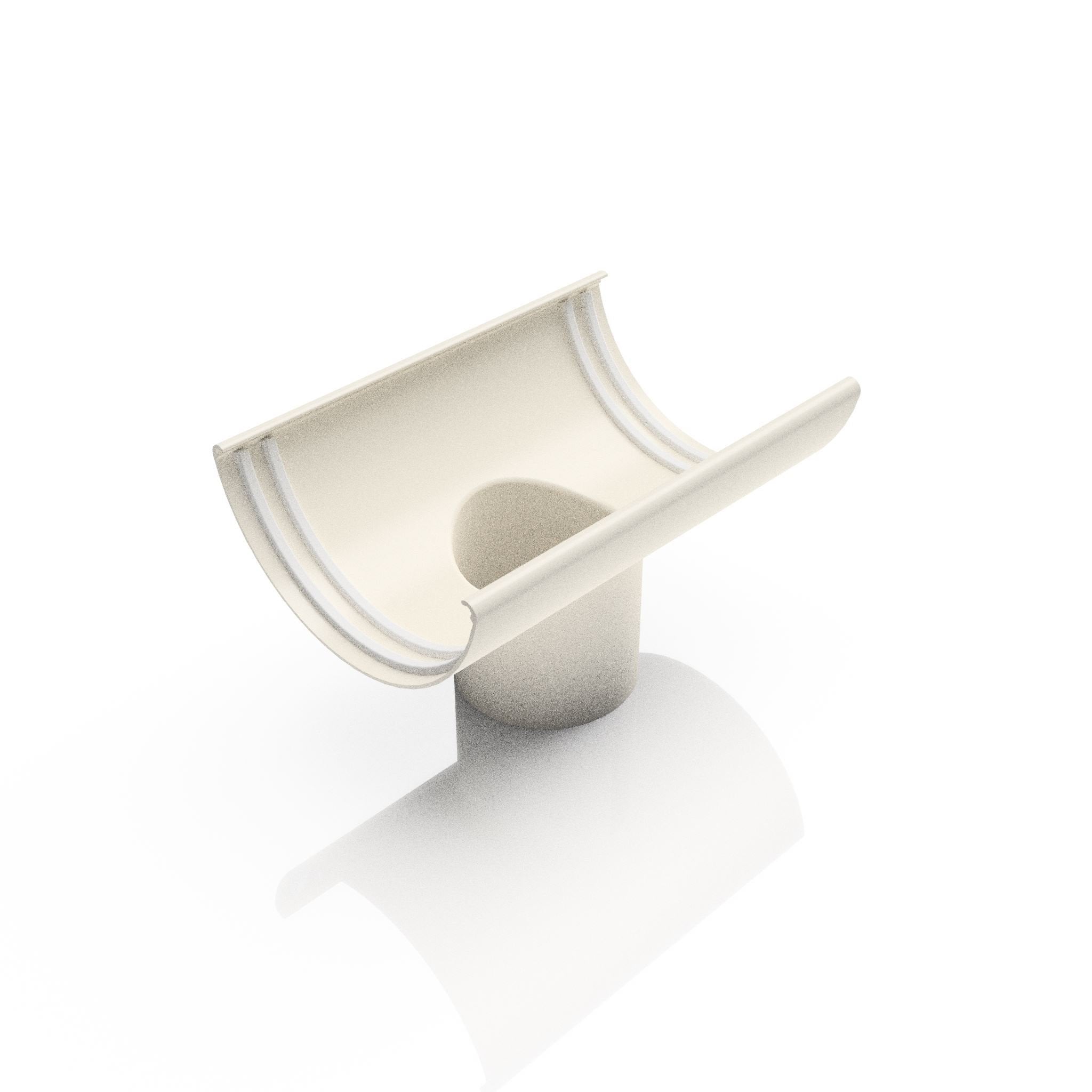 GHR9 - HALF ROUND GUTTER OUTLET 76mm DIA - 125mm - Alugutter