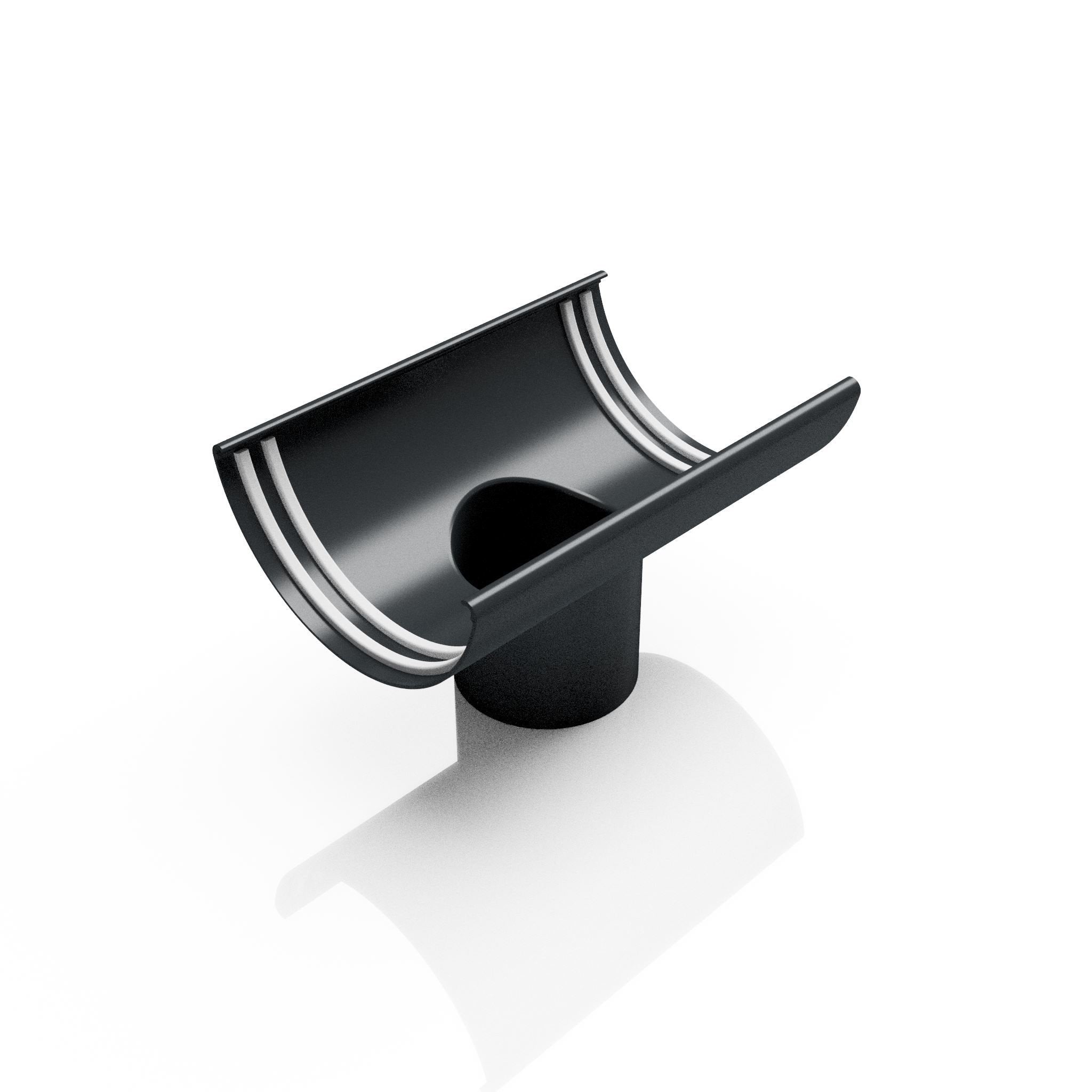 GHR9 - HALF ROUND GUTTER OUTLET 76mm DIA - 125mm - Alugutter