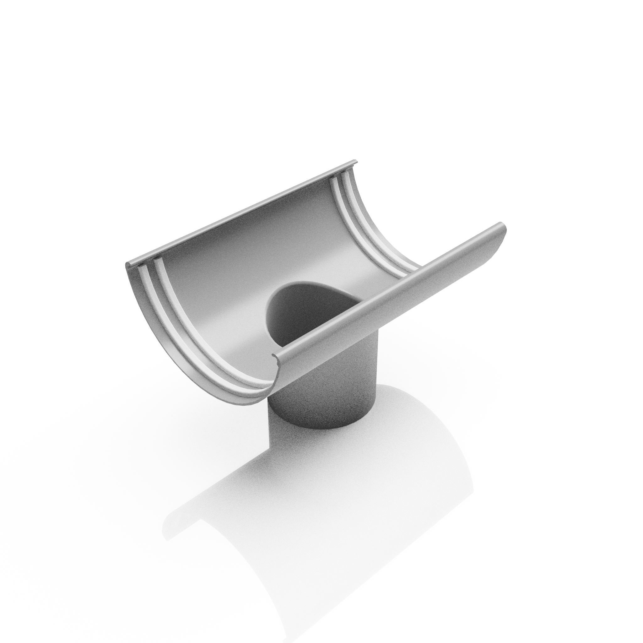 GHR9 - HALF ROUND GUTTER OUTLET 76mm DIA - 125mm - Alugutter