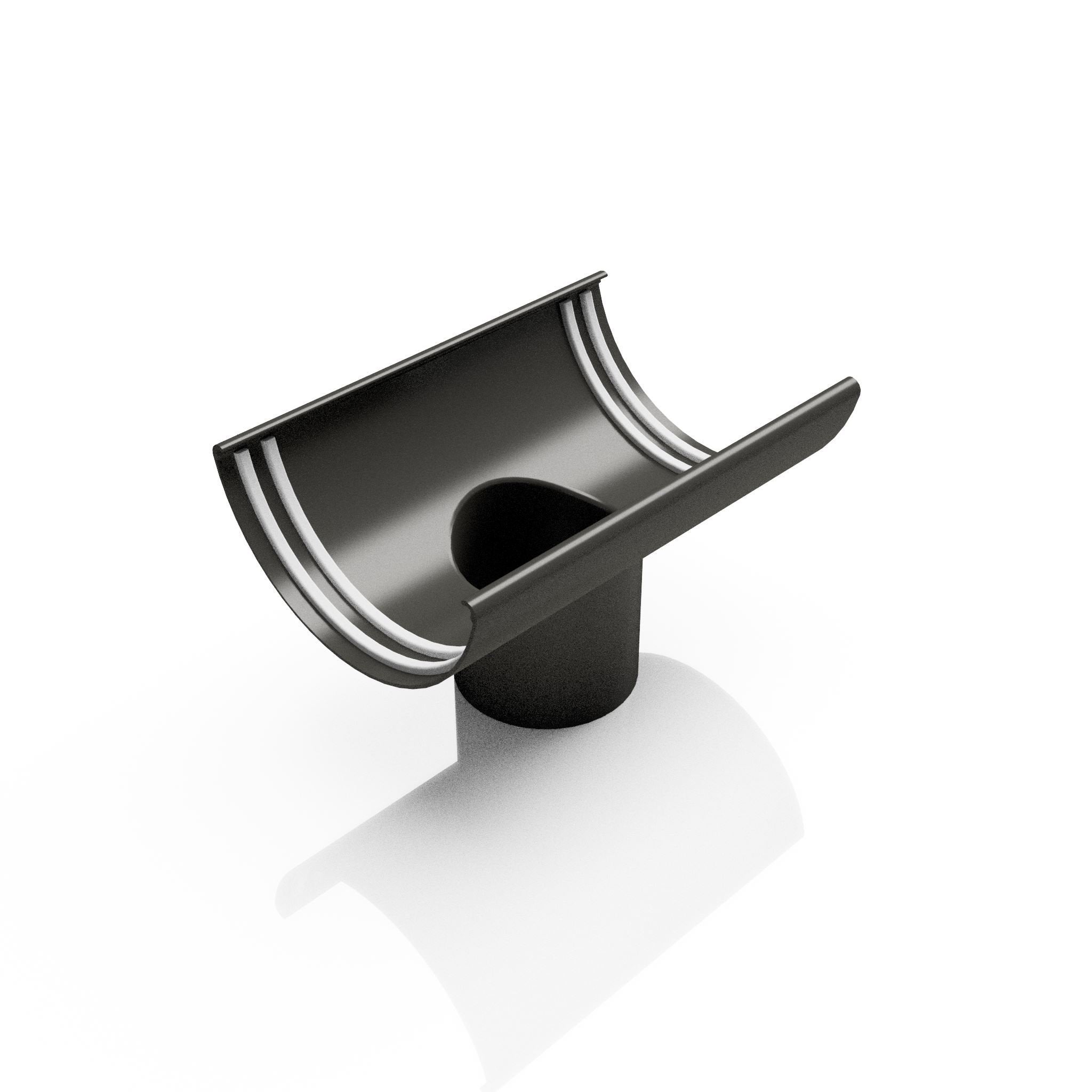 GHR9 - HALF ROUND GUTTER OUTLET 76mm DIA - 125mm - Alugutter