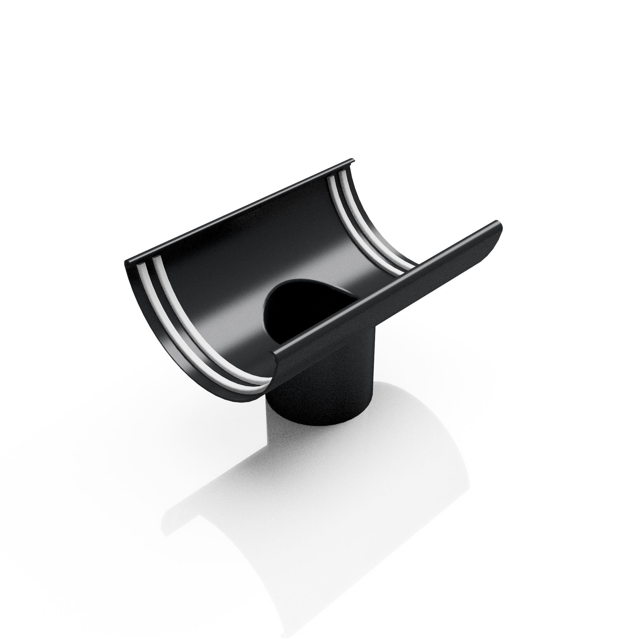 GHR9 - HALF ROUND GUTTER OUTLET 76mm DIA - 125mm - Alugutter