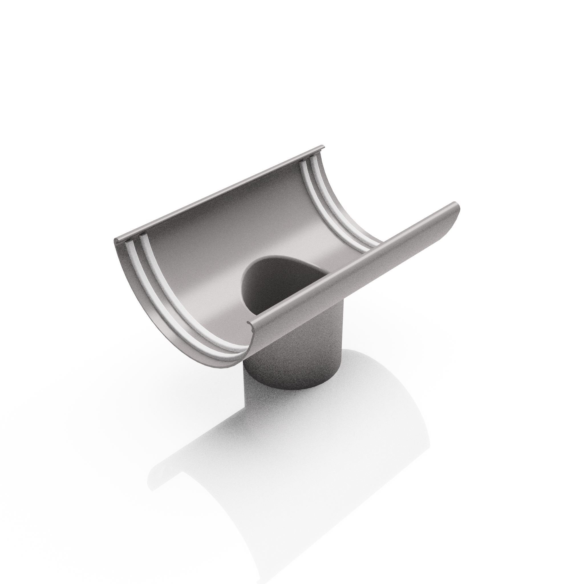 GHR9 - HALF ROUND GUTTER OUTLET 76mm DIA - 125mm - Alugutter