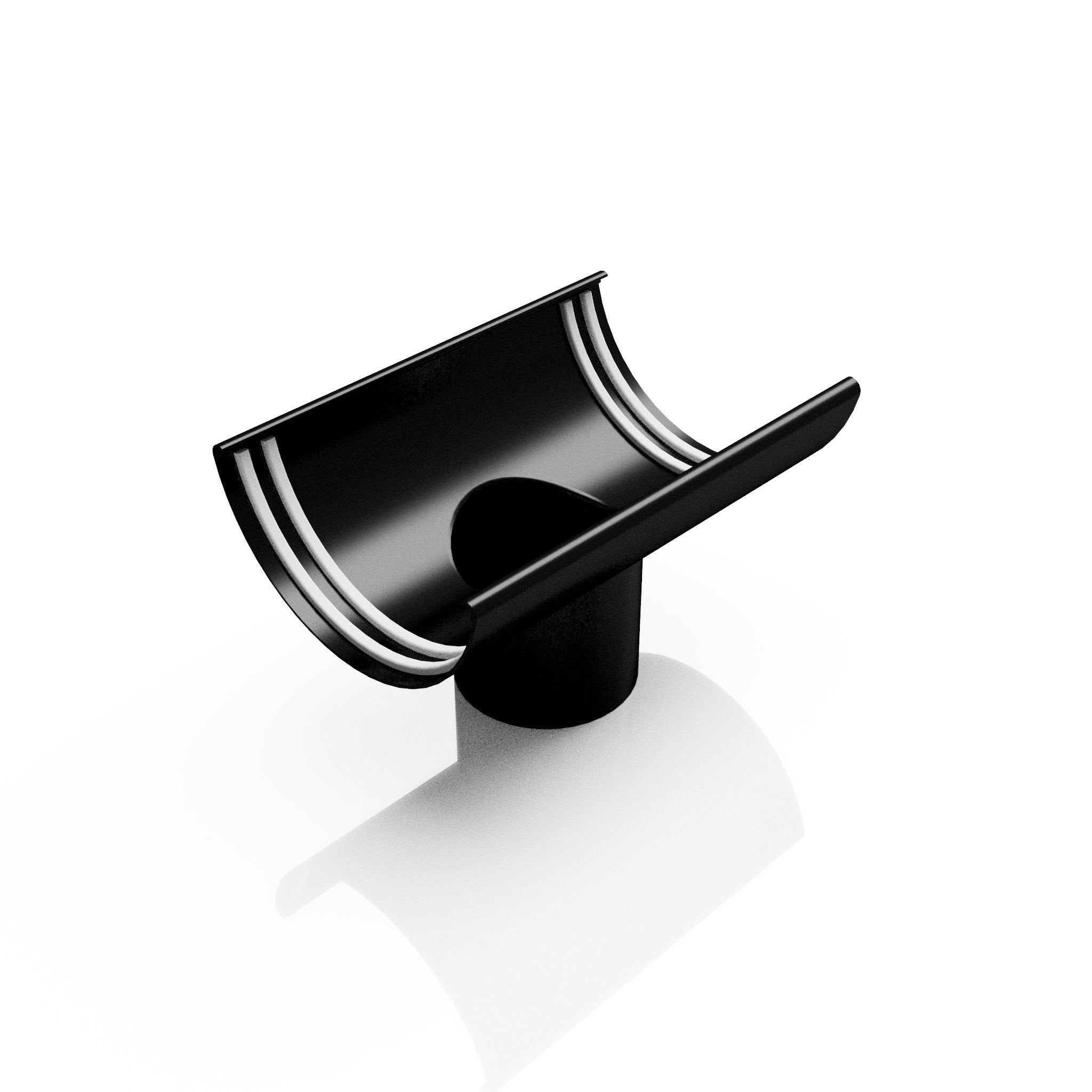 GHR9 - HALF ROUND GUTTER OUTLET 76mm DIA - 125mm - Alugutter