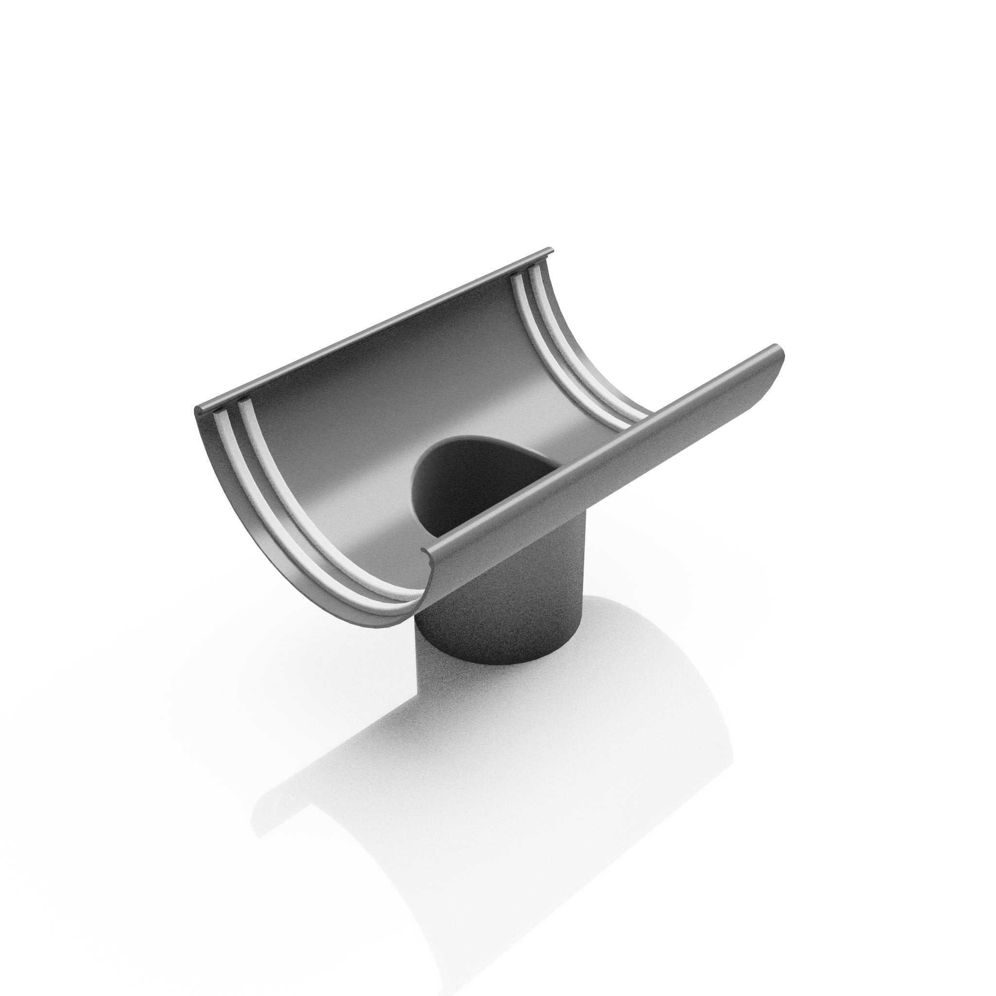 GHR9 - HALF ROUND GUTTER OUTLET 76mm DIA - 125mm - Alugutter