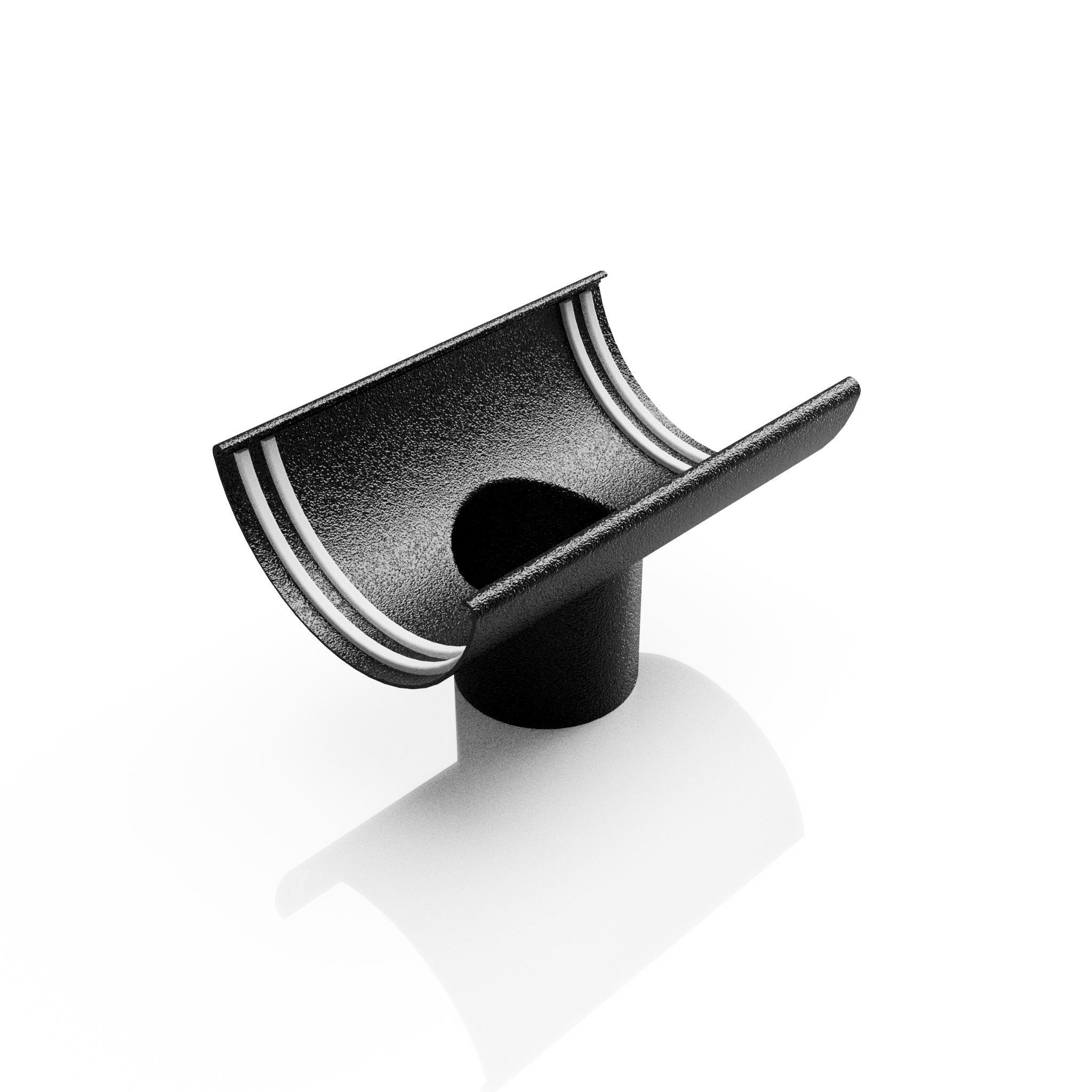 GHR9 - HALF ROUND GUTTER OUTLET 76mm DIA - 125mm - Alugutter