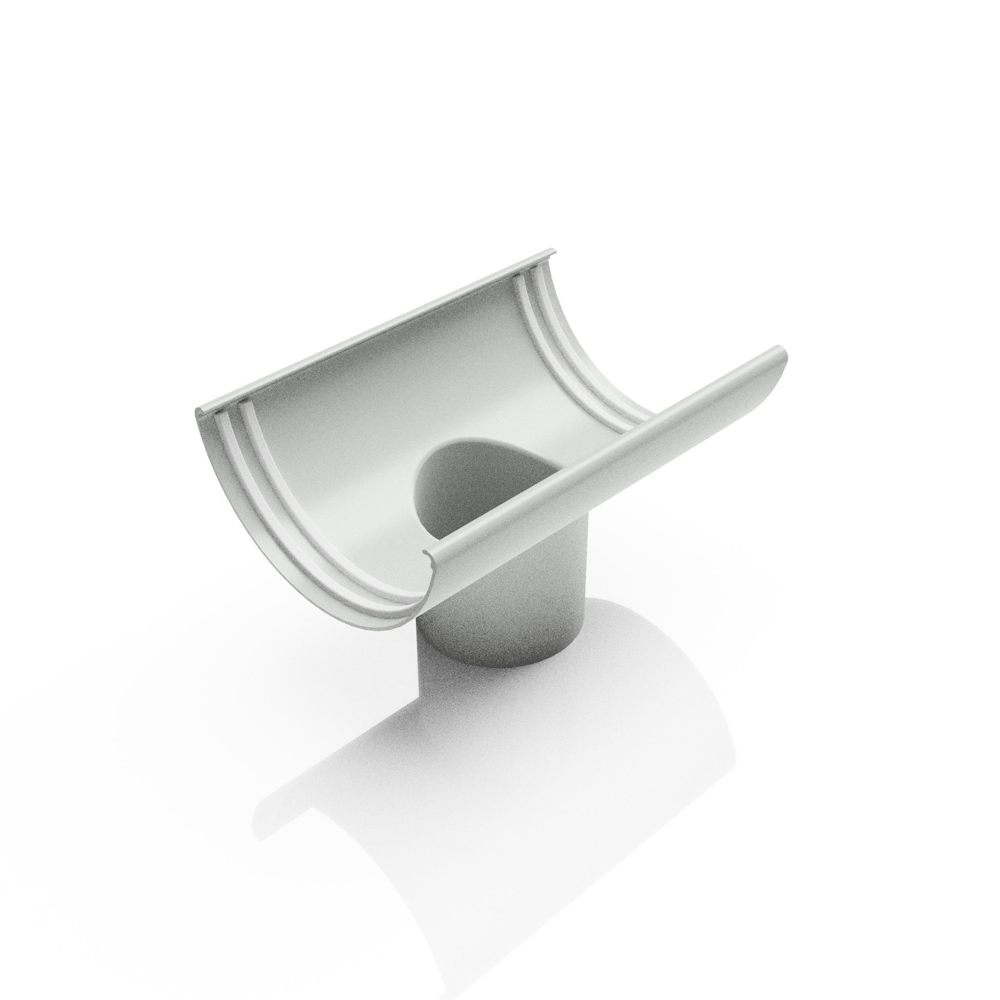 GHR9 - HALF ROUND GUTTER OUTLET 76mm DIA - 125mm - Alugutter