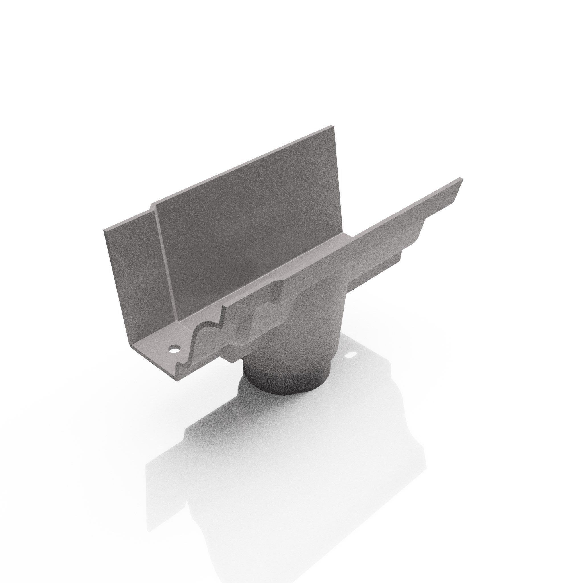 GTM12 - MOULDED GUTTER OUTLET 76mm DIA - 125 x 100mm - Alugutter