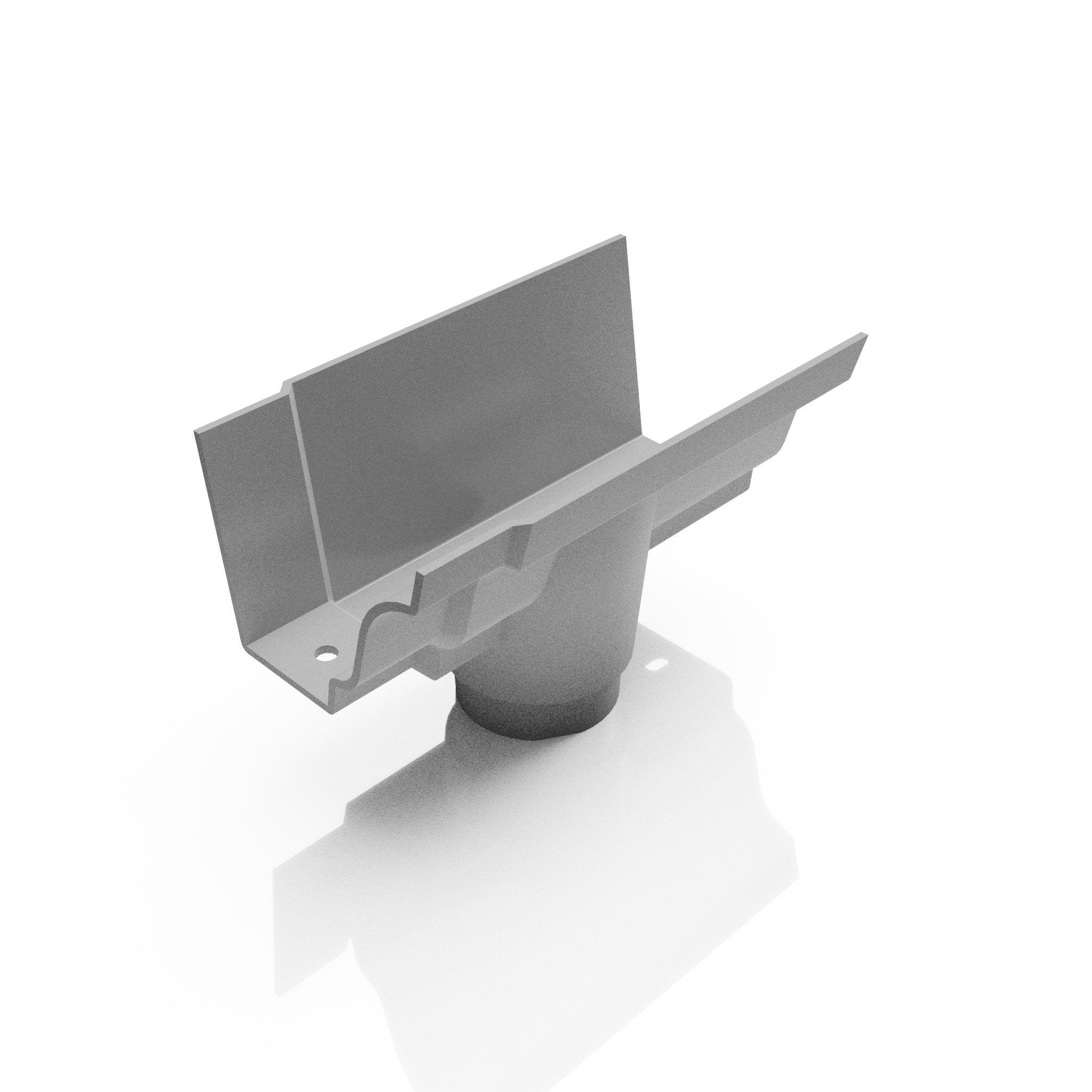 GTM12 - MOULDED GUTTER OUTLET 76mm DIA - 125 x 100mm - Alugutter