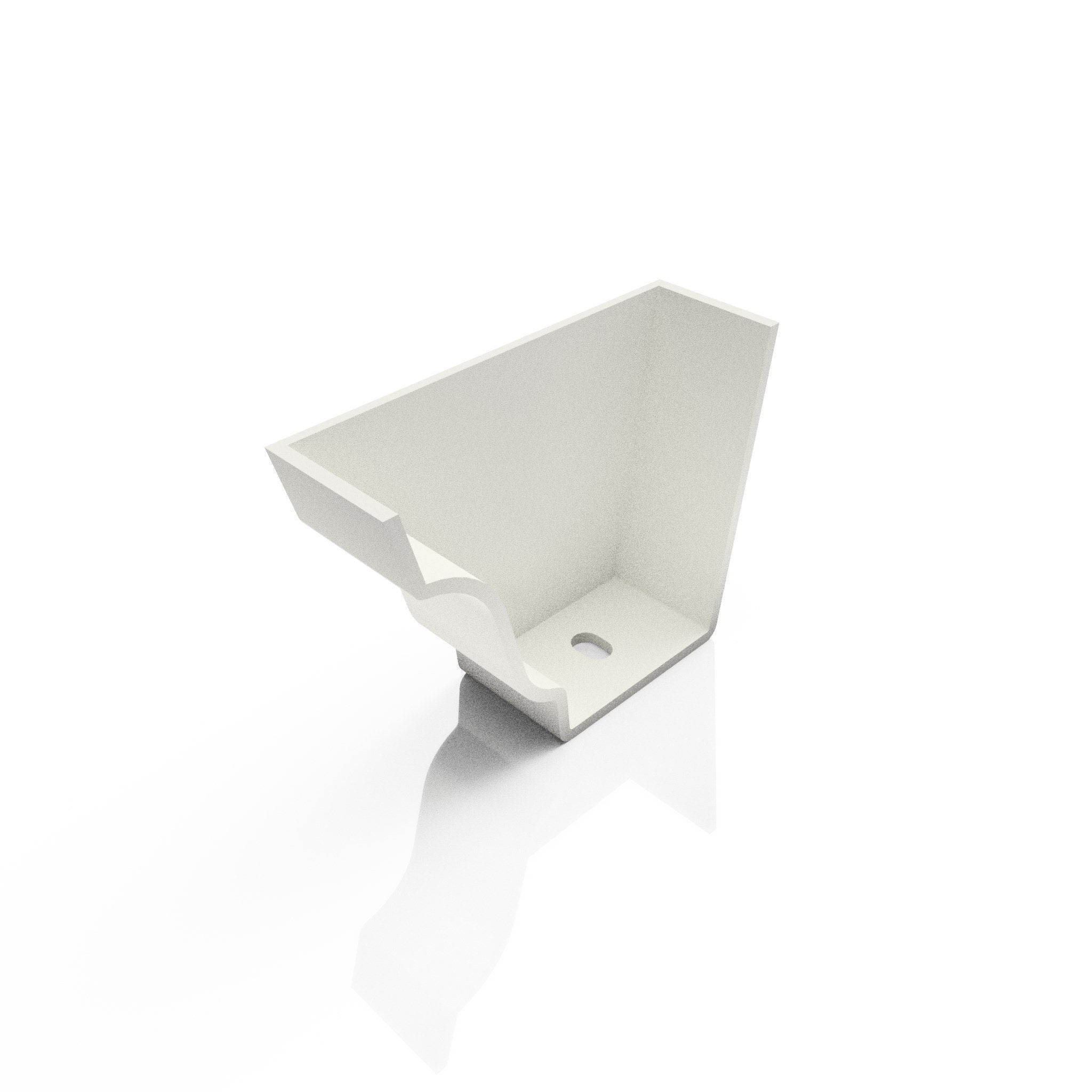 GTM14 - MOULDED GUTTER LEFT HAND STOP END - 125 x 100mm - Alugutter