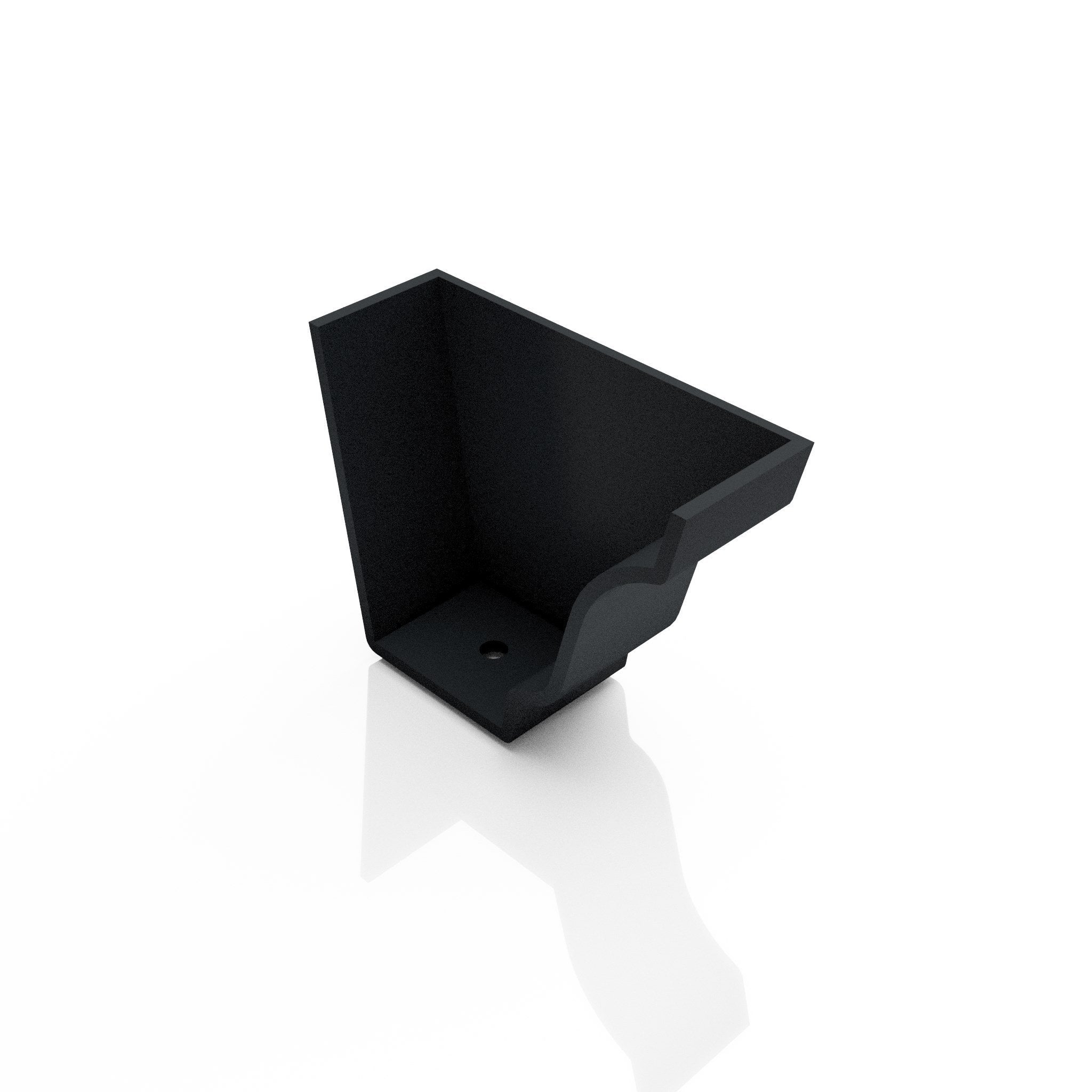 GTM15 - MOULDED GUTTER RIGHT HAND STOP END - 125 x 100mm - Alugutter